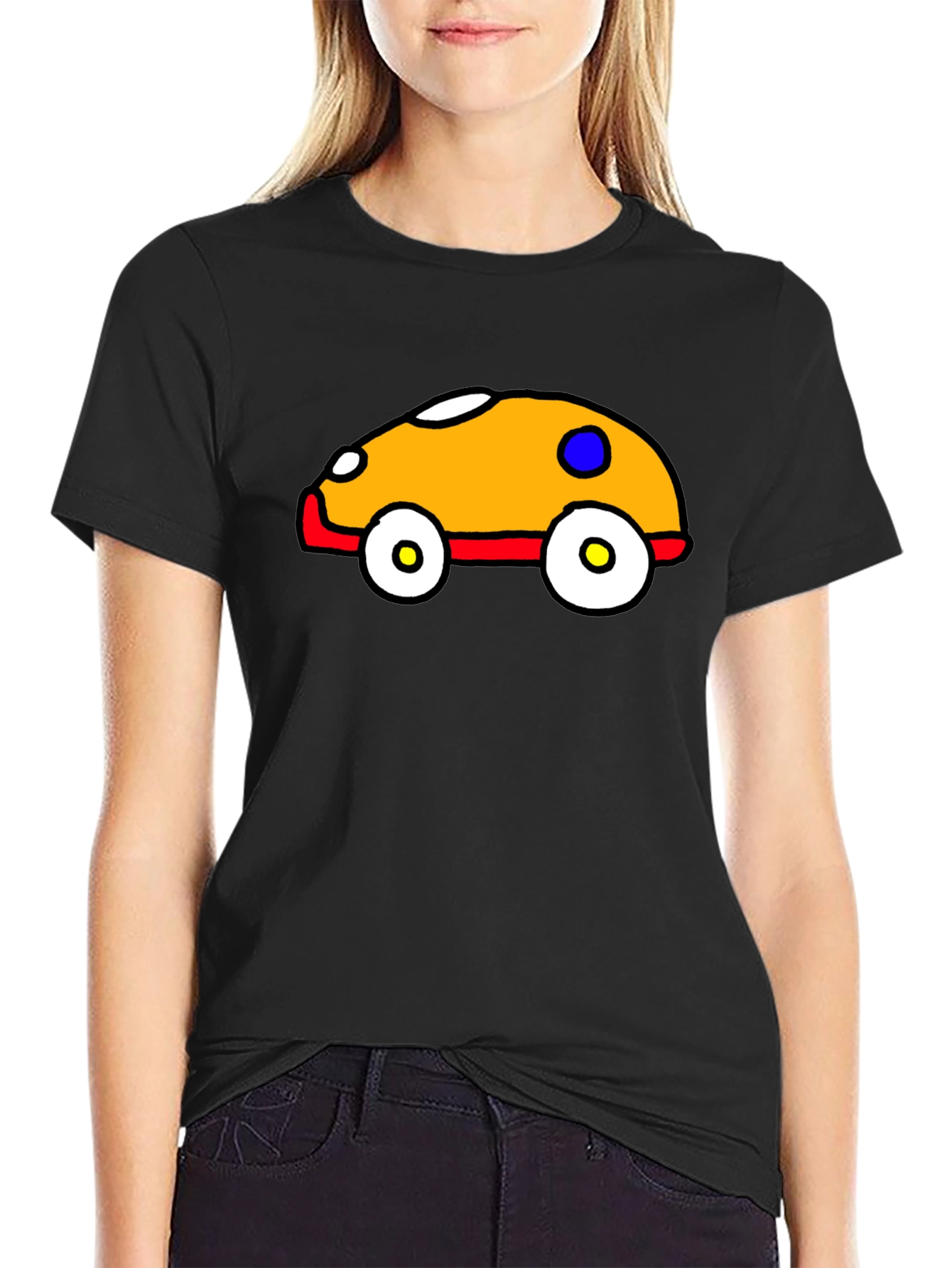 Cartoon Car T-Shirt - Black Graphic Tee