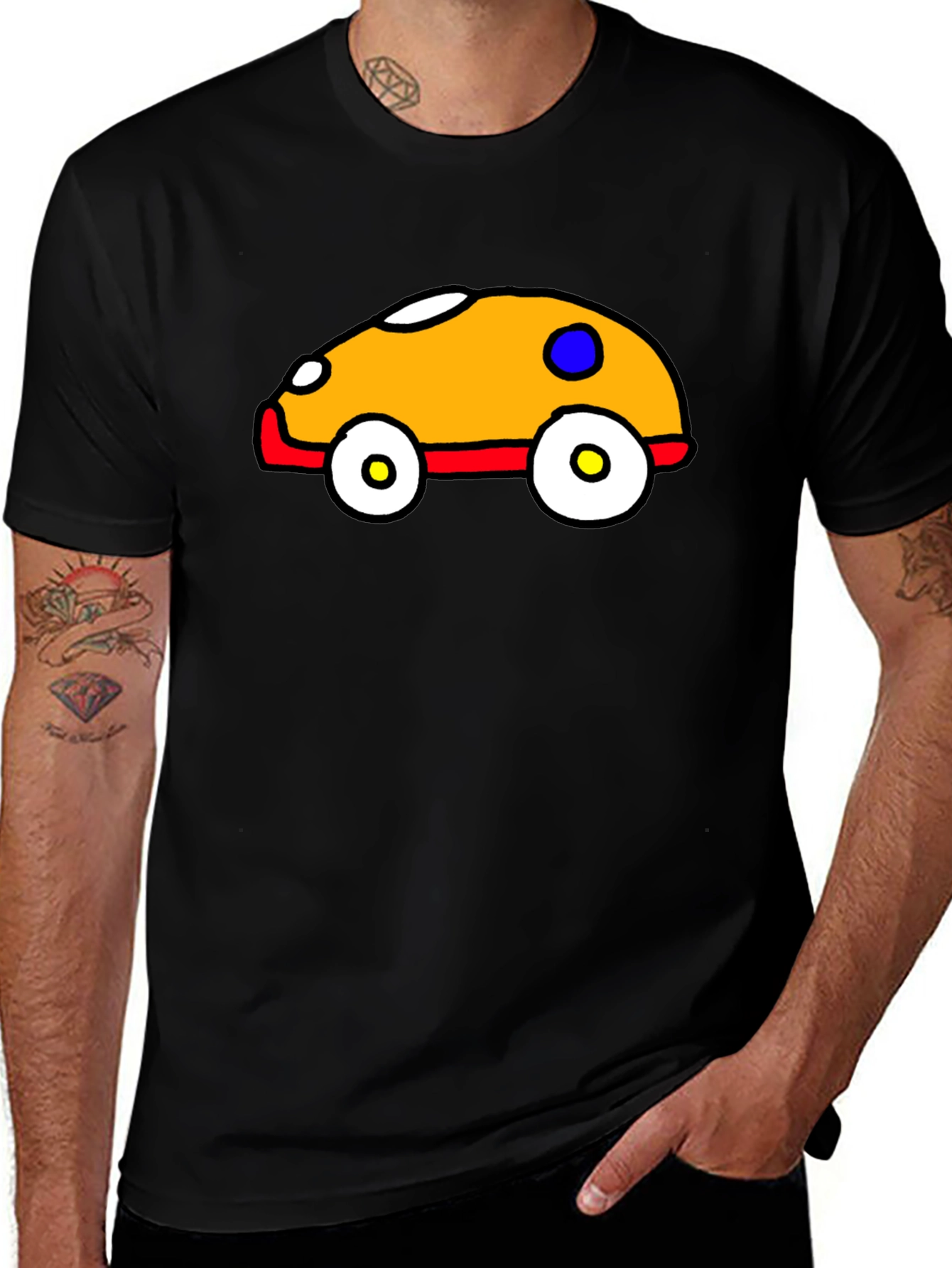 Cartoon Car T-Shirt - Black Graphic Tee