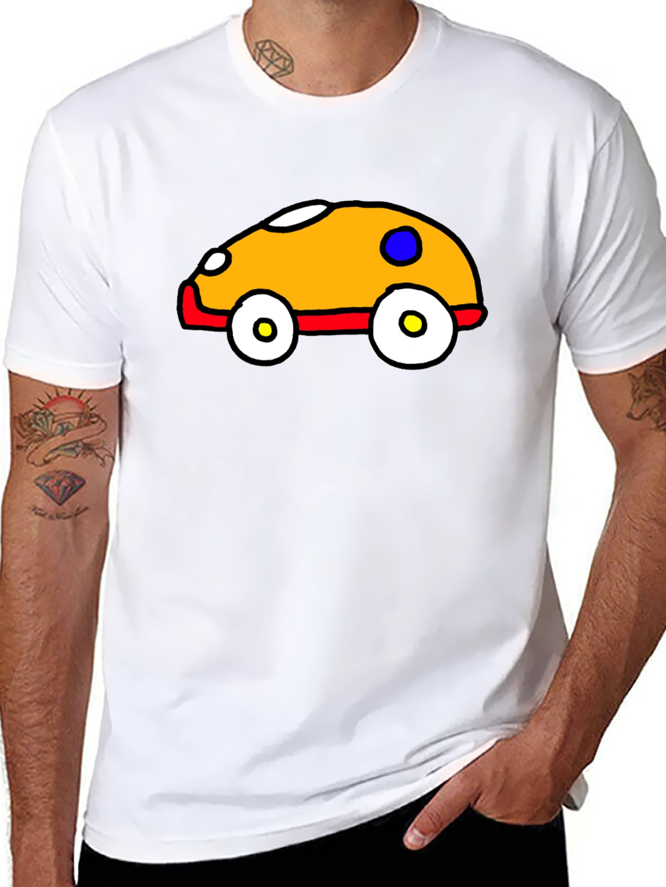 Cartoon Car T-Shirt - Black Graphic Tee
