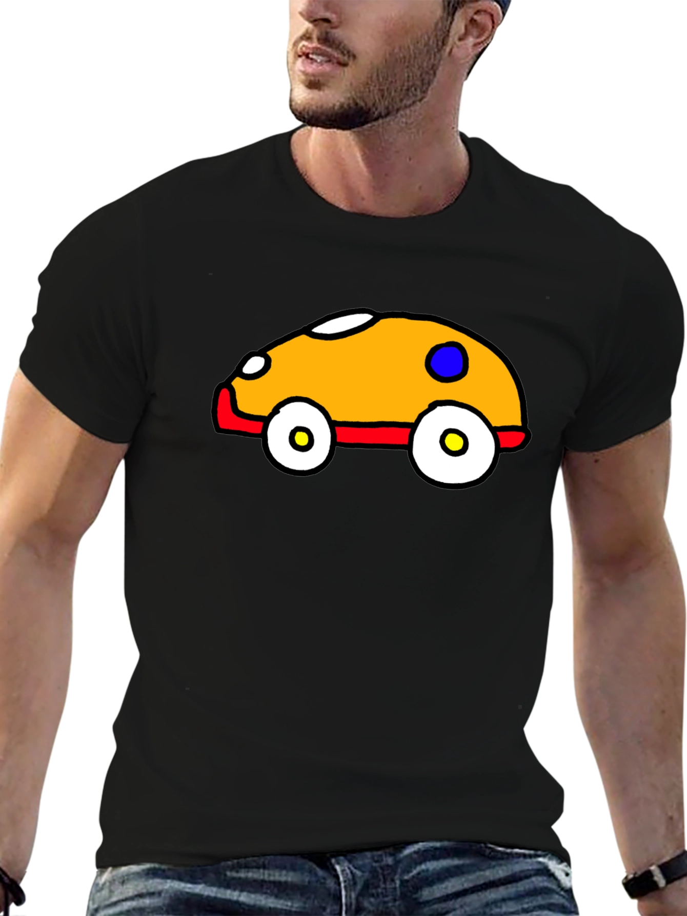 Cartoon Car T-Shirt - Black Graphic Tee