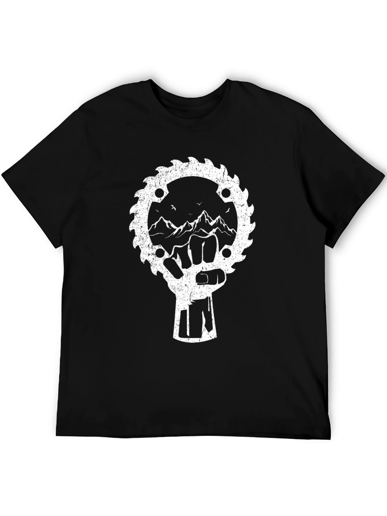Mountain Saw Blade Fist Graphic Tee