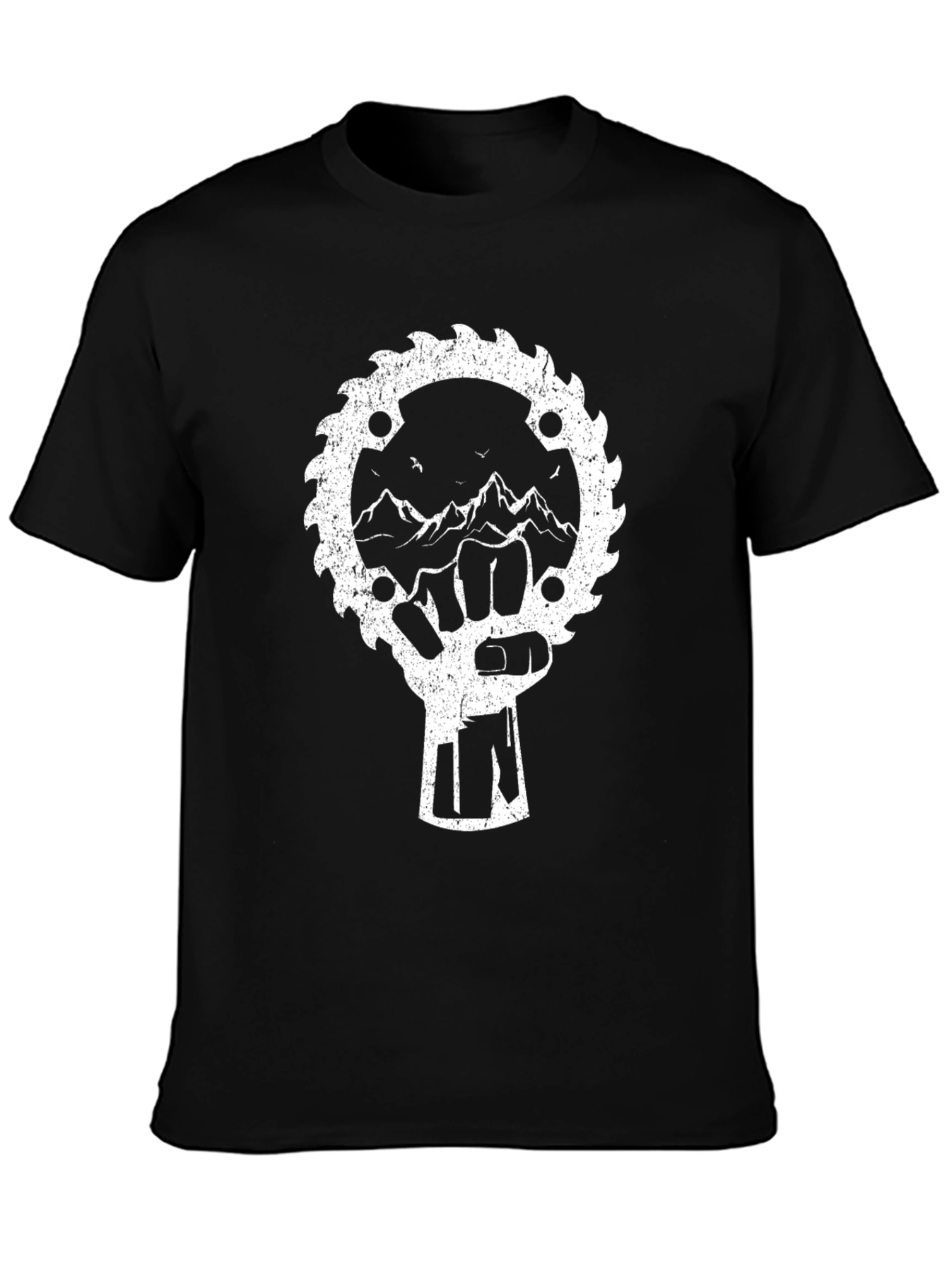 Mountain Saw Blade Fist Graphic Tee