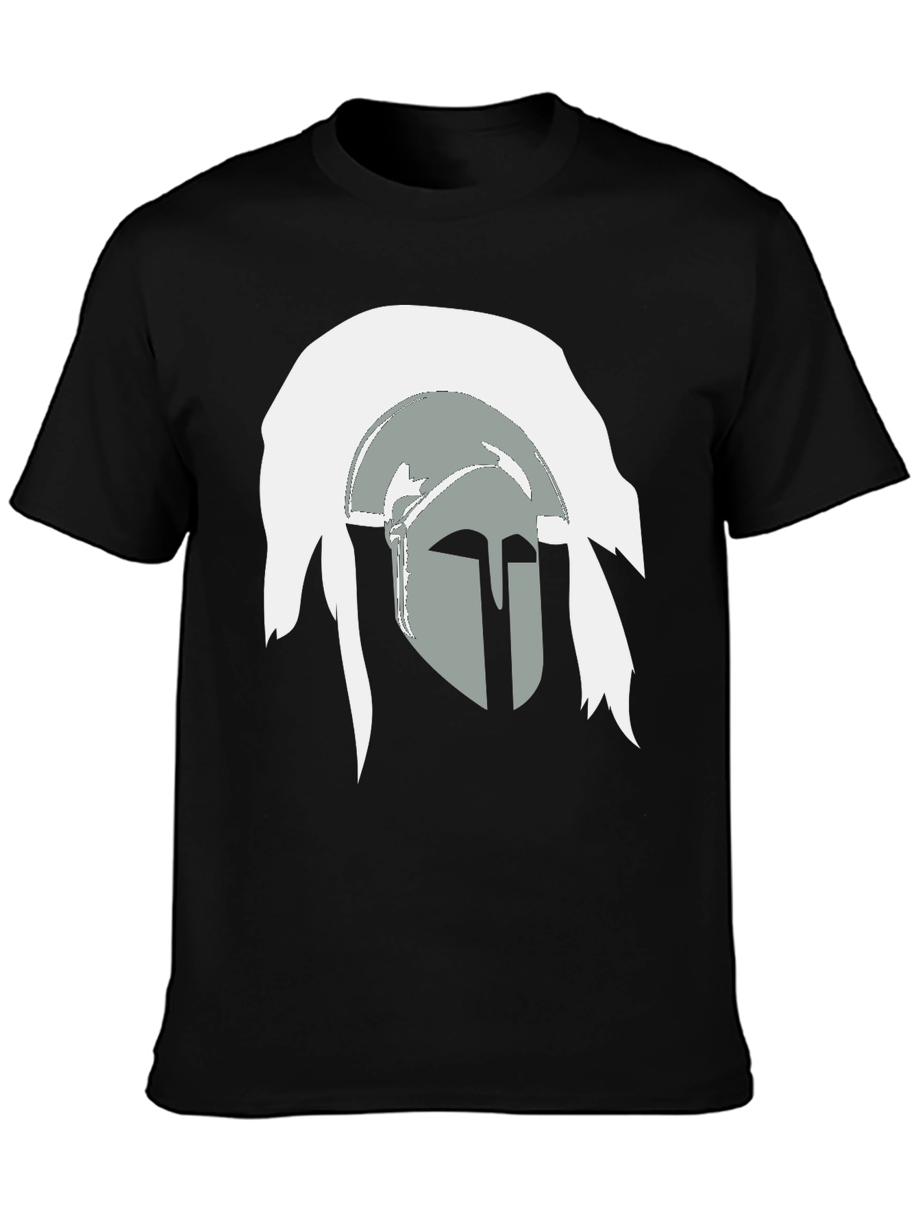 Spartan Helmet Graphic Tee - Bold Stylish Black T-Shirt