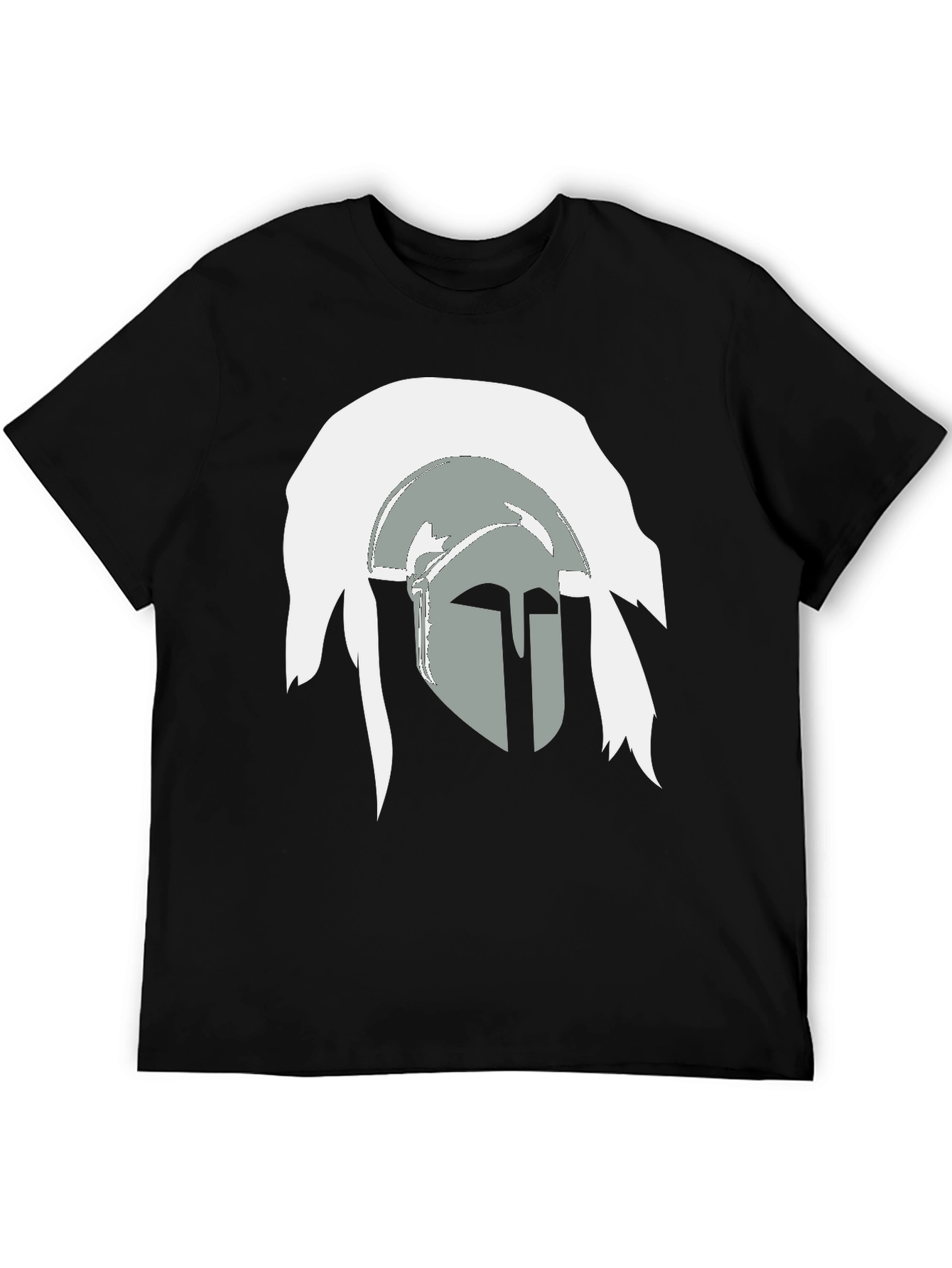 Spartan Helmet Graphic Tee - Bold Stylish Black T-Shirt