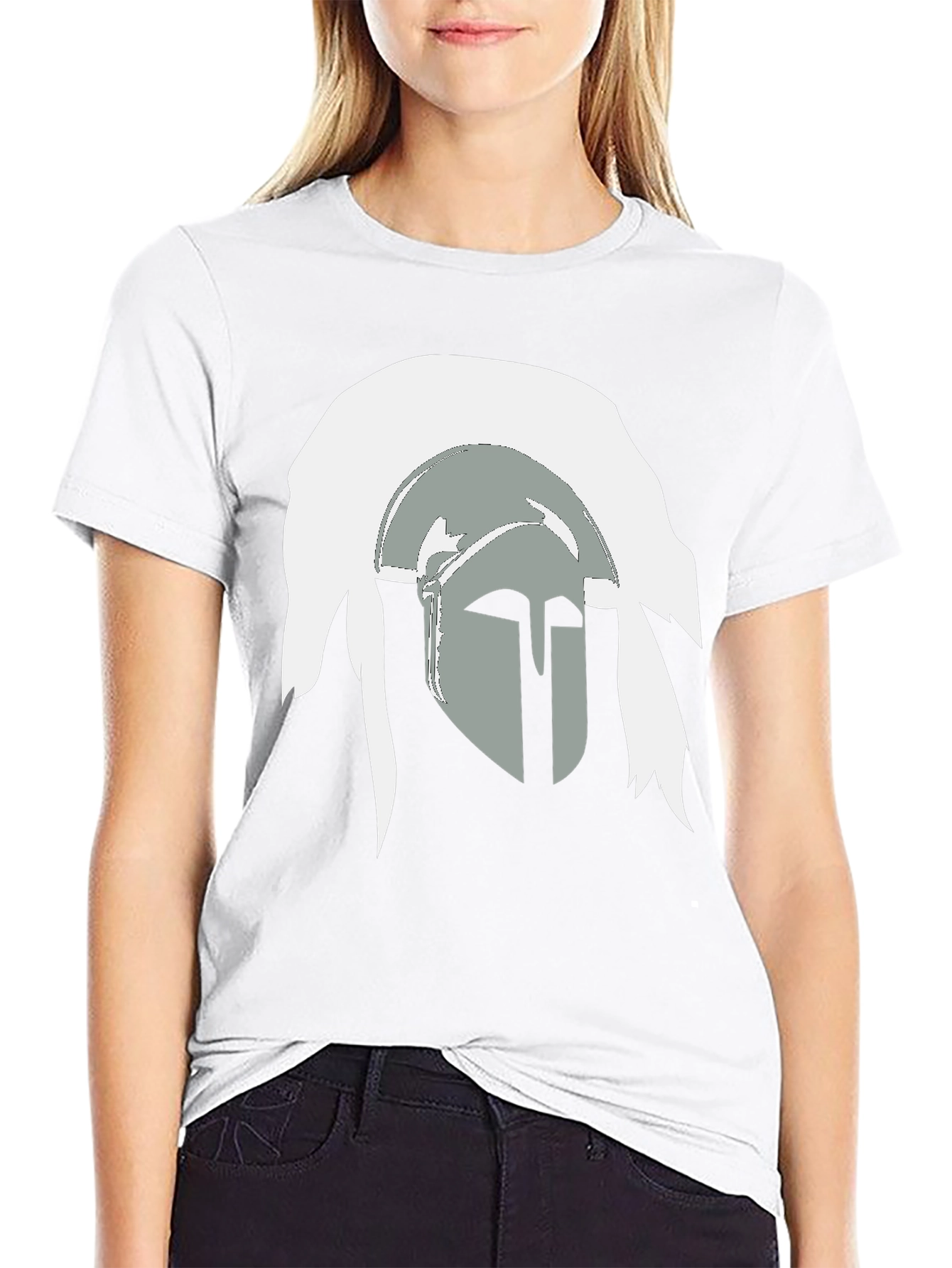 Spartan Helmet Graphic Tee - Bold Stylish Black T-Shirt