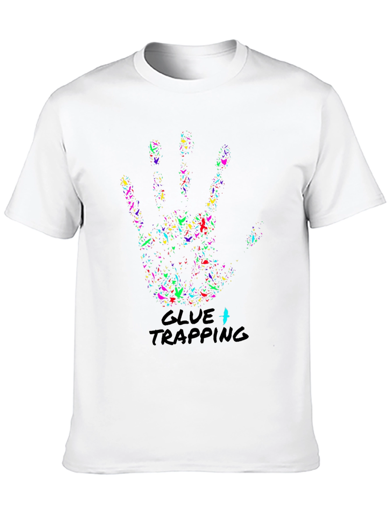 Abstract Hand Print Graphic T-Shirt