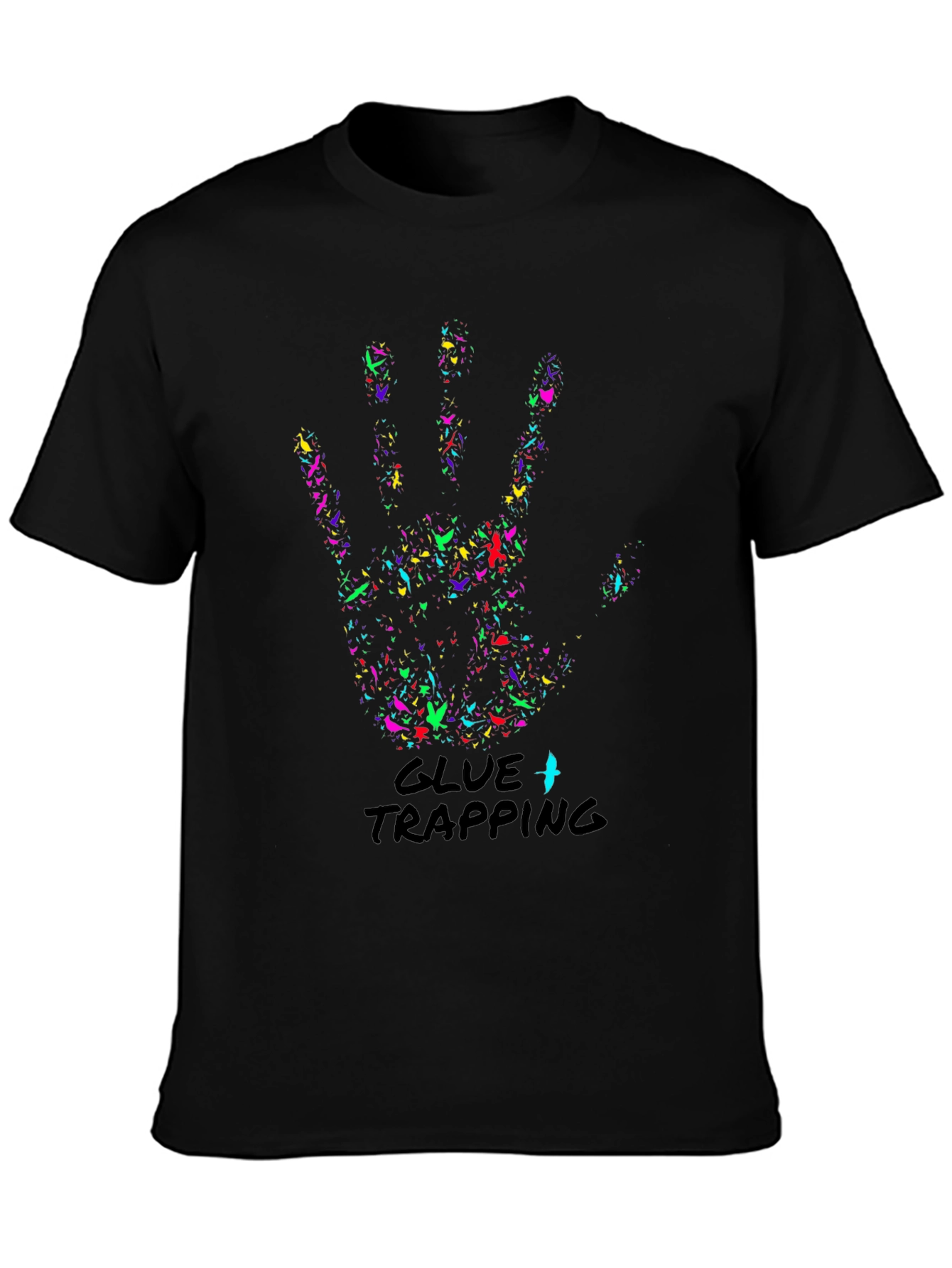 Abstract Hand Print Graphic T-Shirt