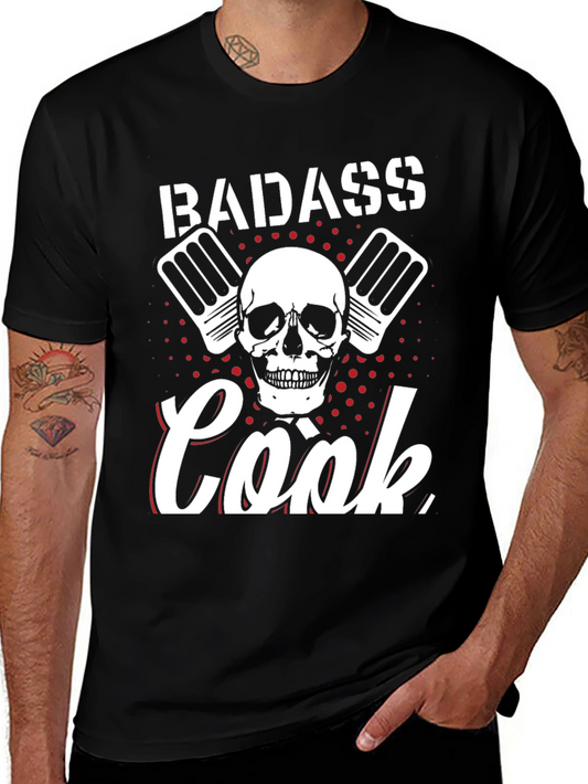 Badass Cook T-Shirt - Skull & Cleavers Graphic Tee