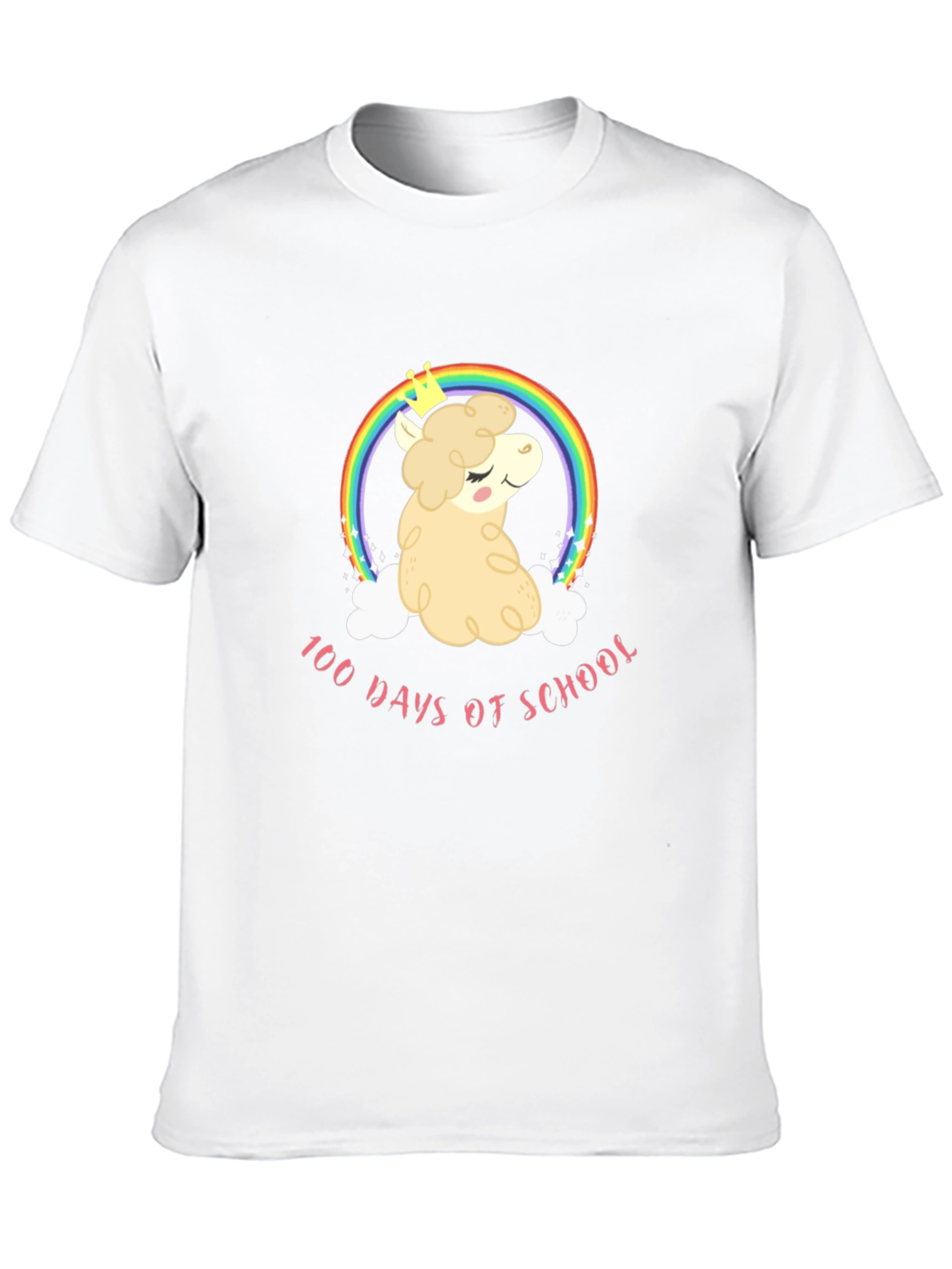 100 Days of School Rainbow Alpaca T-Shirt