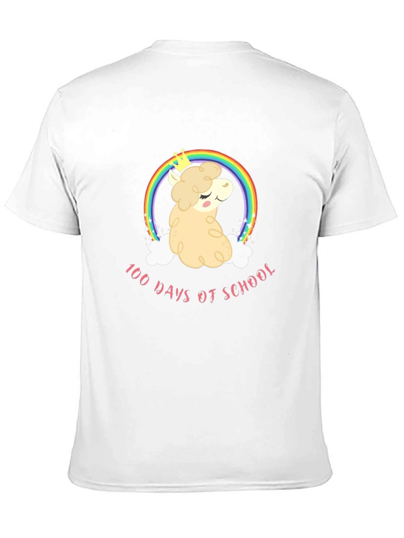 100 Days of School Rainbow Alpaca T-Shirt