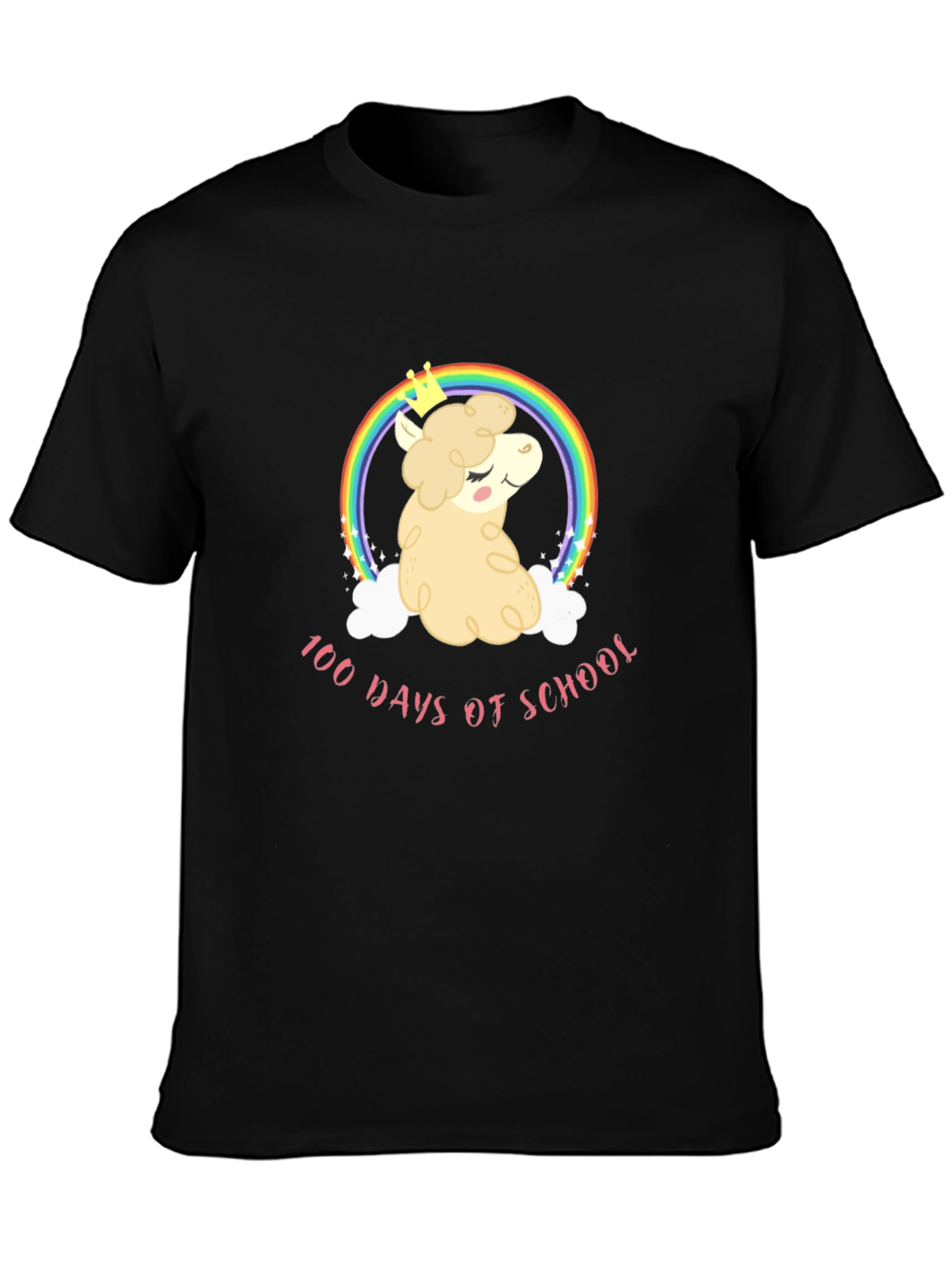 100 Days of School Rainbow Alpaca T-Shirt