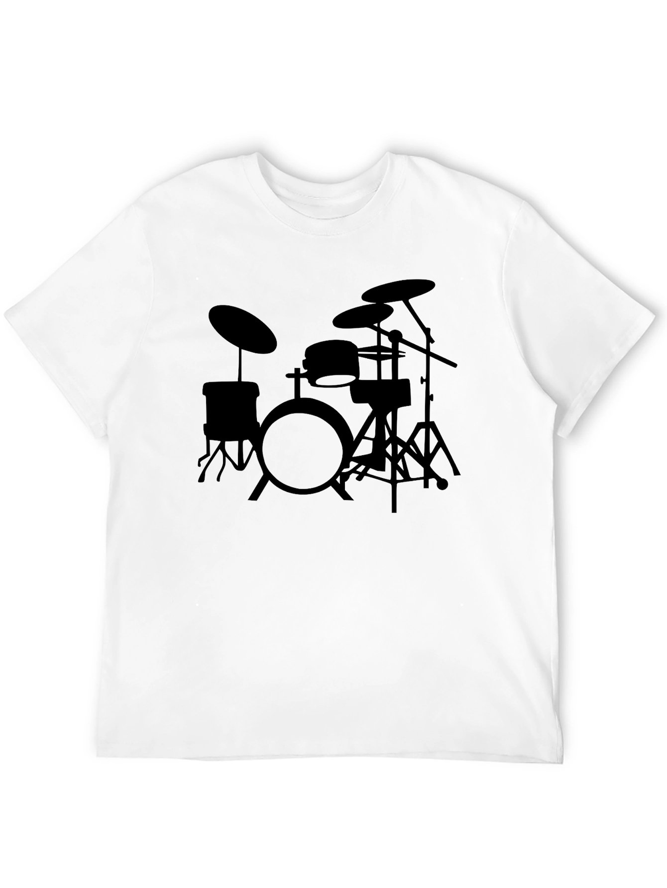 Drum Kit Silhouette T-Shirt - Music Lover Tee