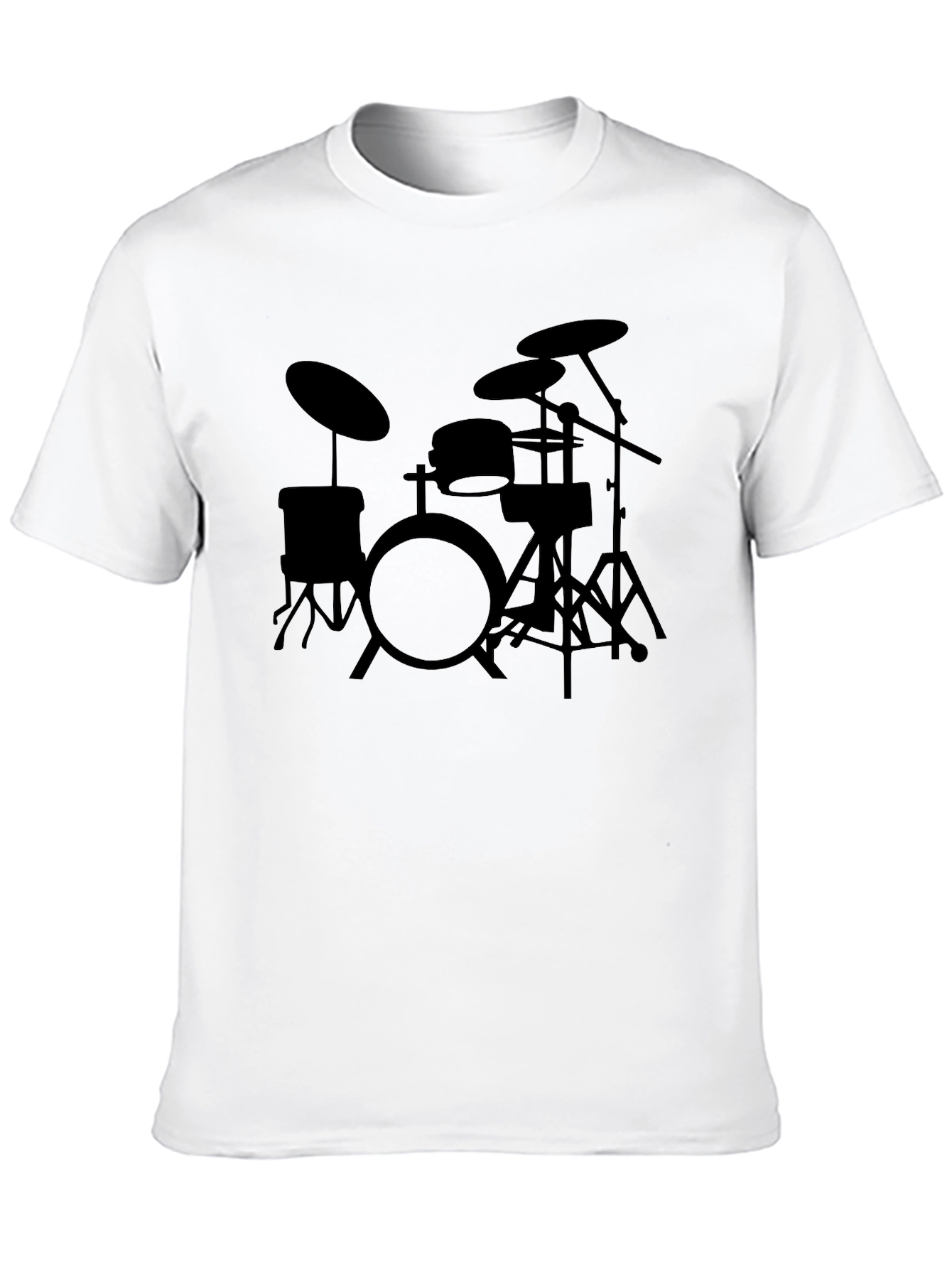 Drum Kit Silhouette T-Shirt - Music Lover Tee