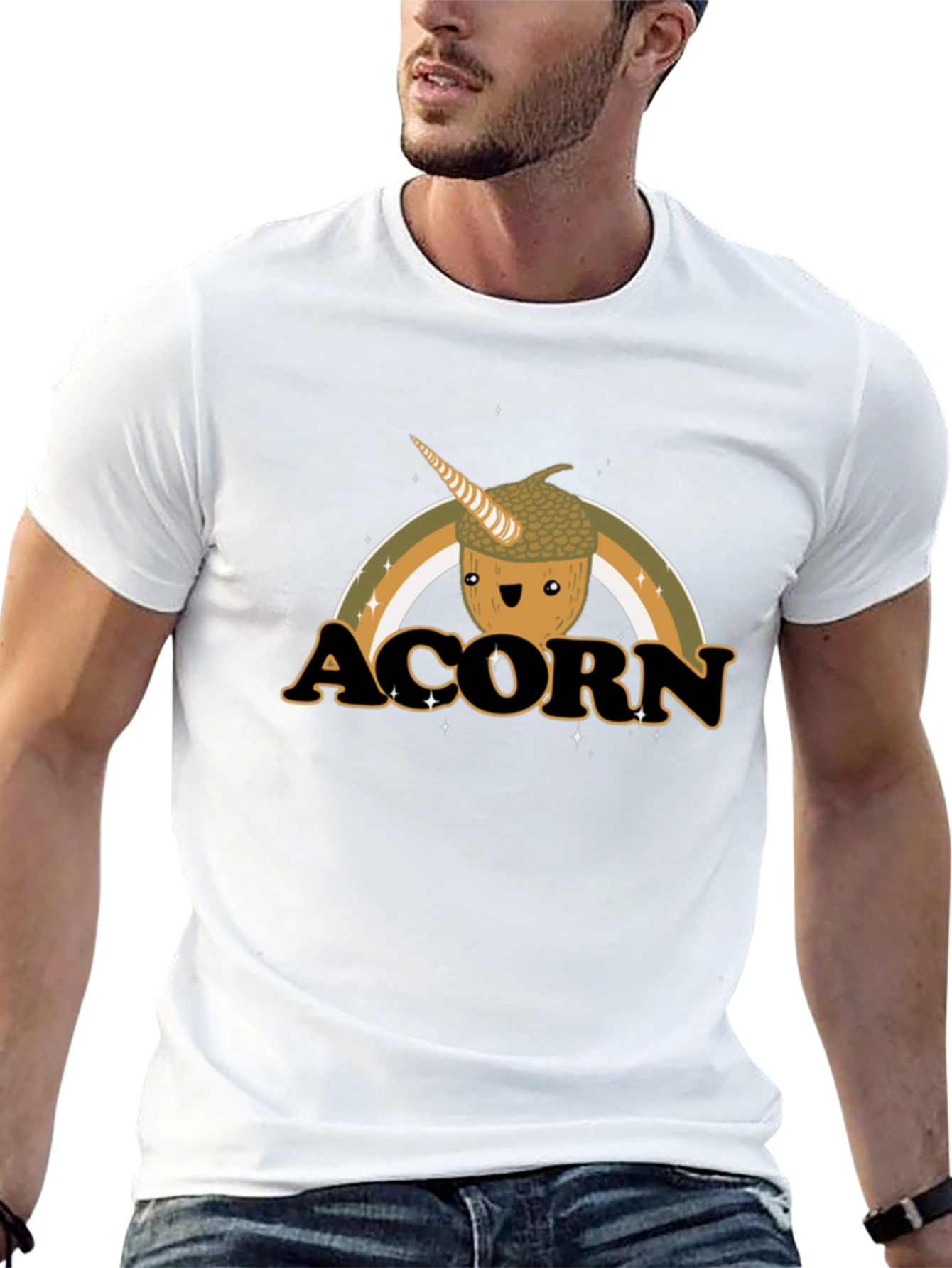 Acorn Unicorn Rainbow Graphic T-Shirt
