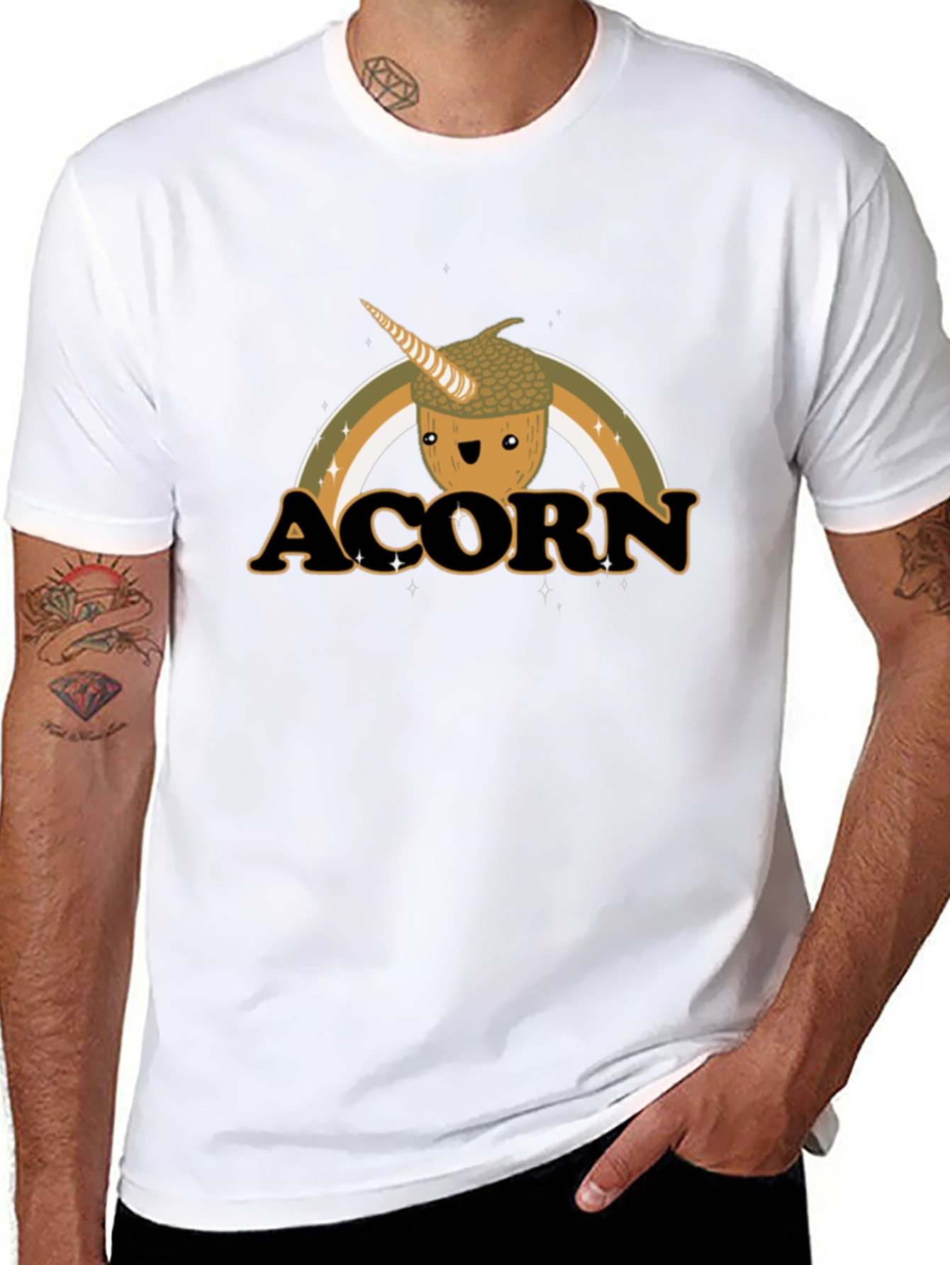 Acorn Unicorn Rainbow Graphic T-Shirt
