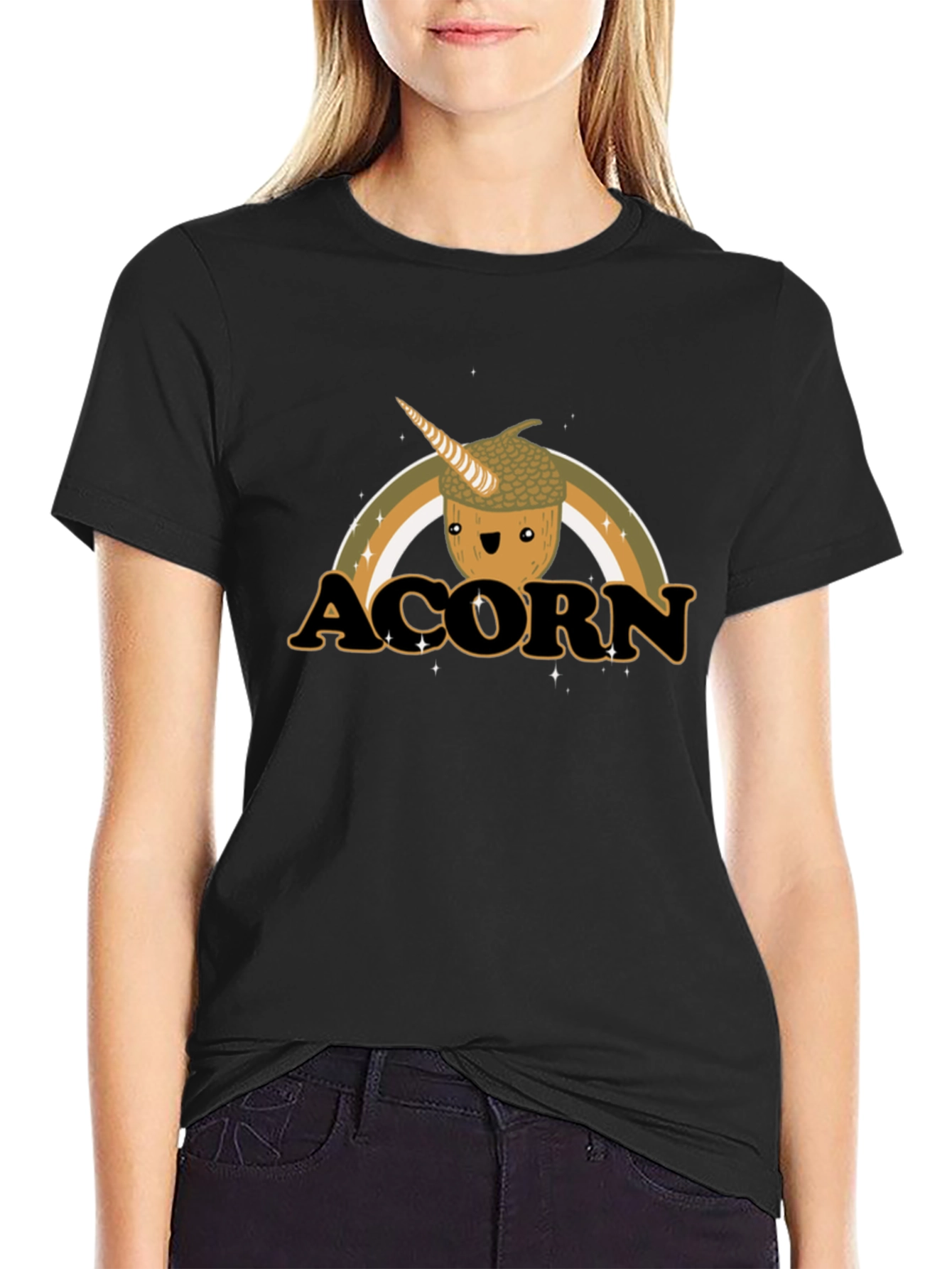 Acorn Unicorn Rainbow Graphic T-Shirt
