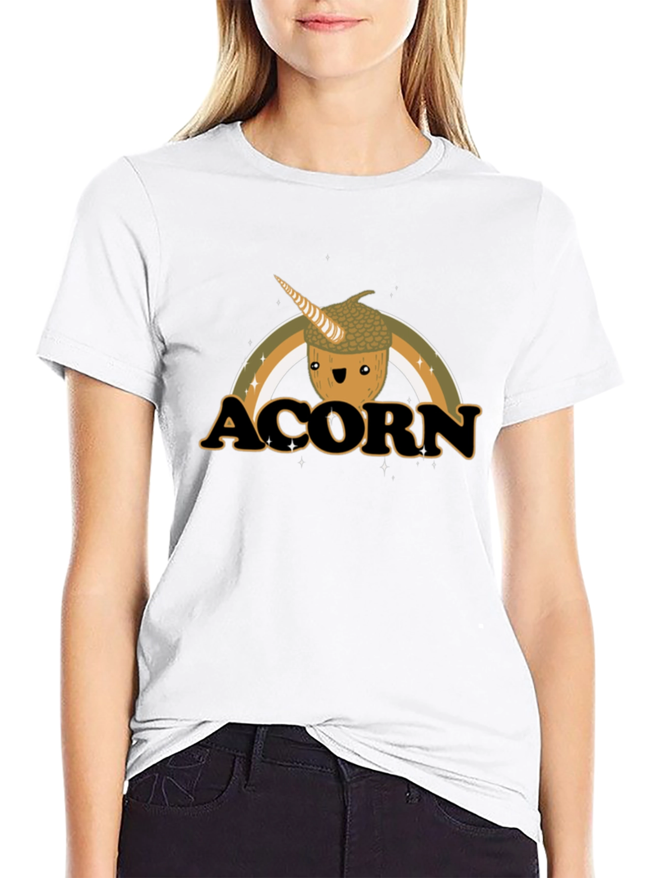 Acorn Unicorn Rainbow Graphic T-Shirt