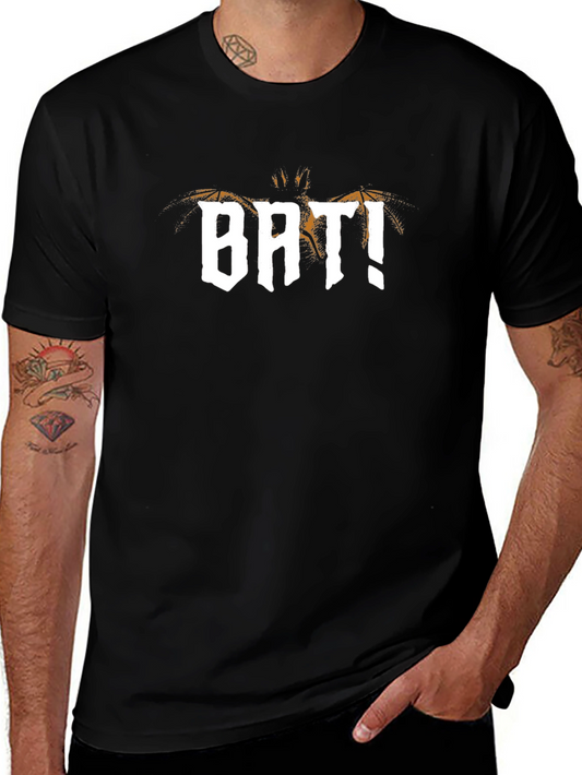 Bat! Graphic T-Shirt - Black Cotton Tee