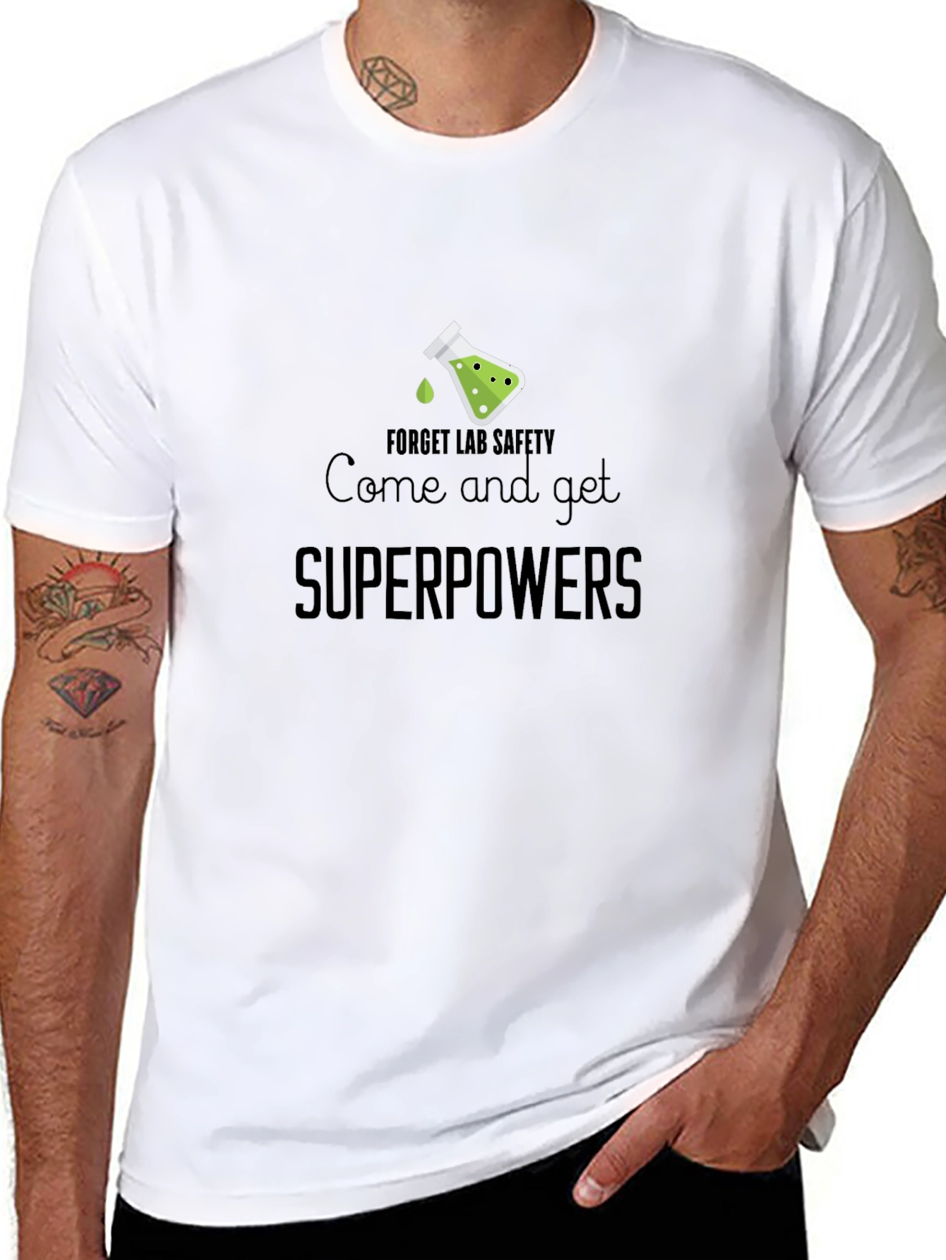 Superpowers T-Shirt: Lab Safety Joke Tee