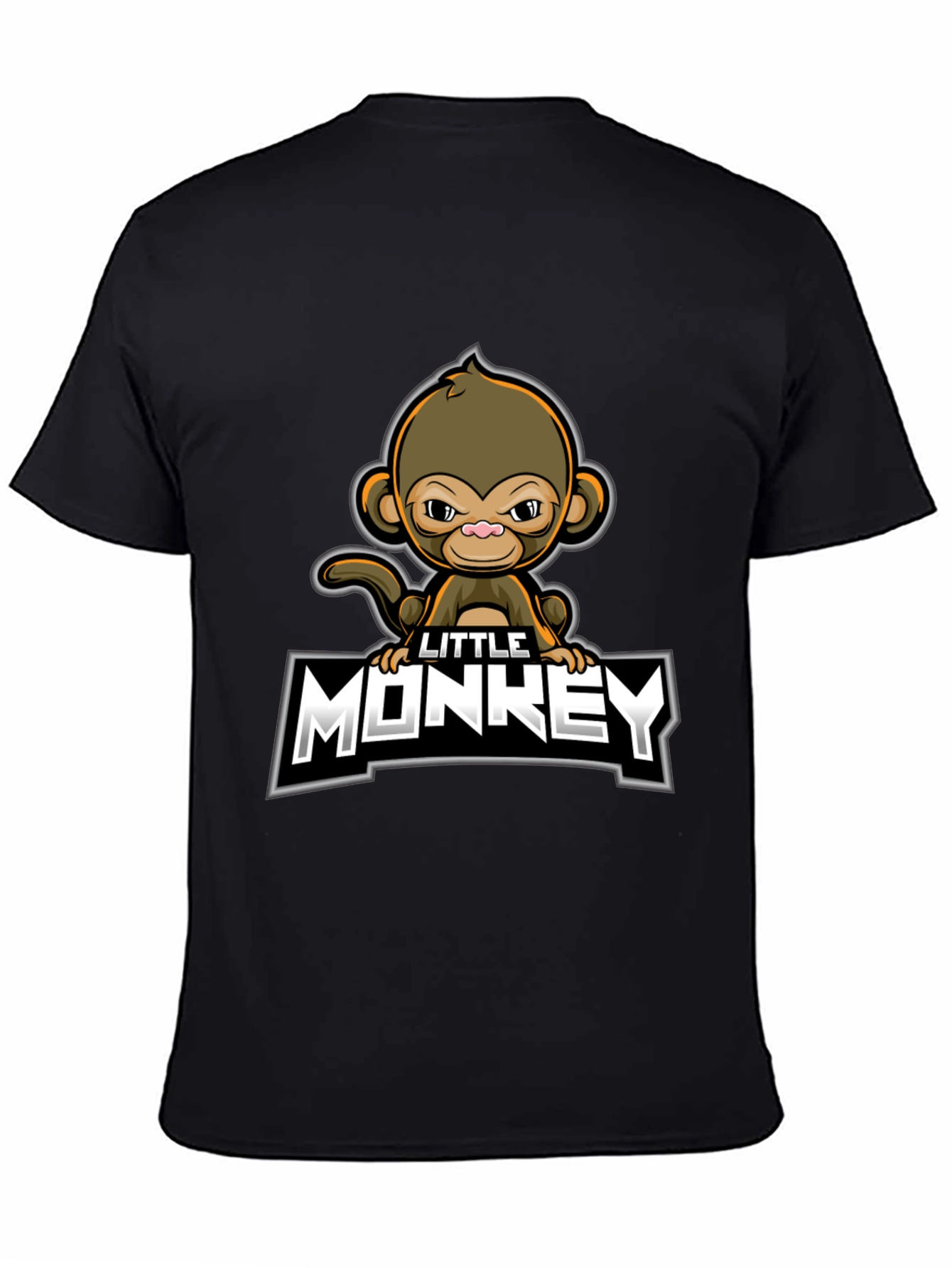Little Monkey Graphic Tee - Black Cotton Comfort