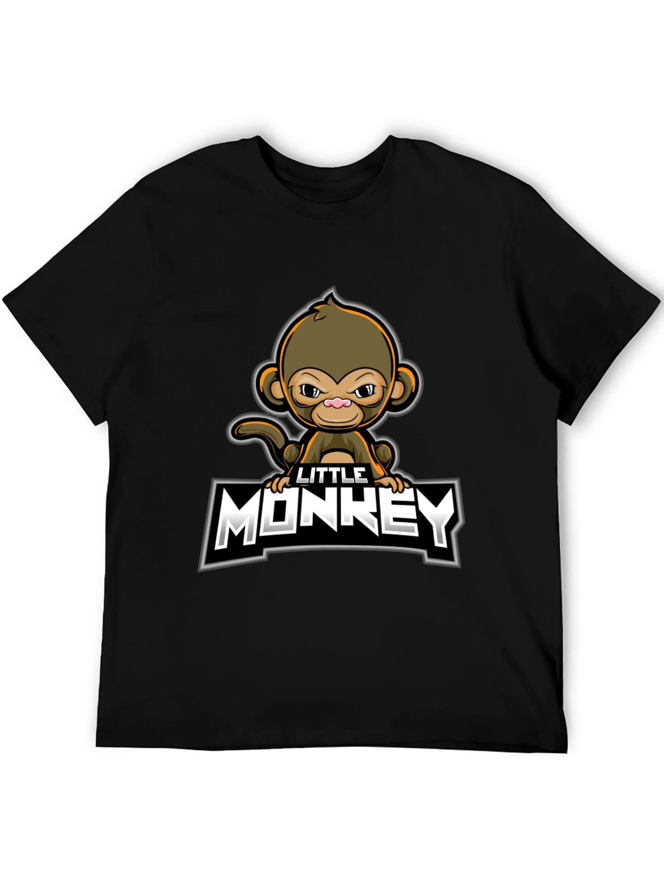 Little Monkey Graphic Tee - Black Cotton Comfort
