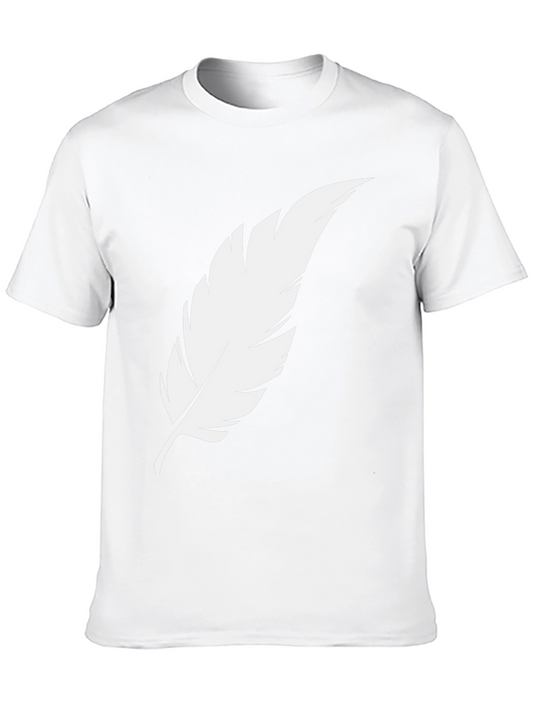Feather Graphic Tee - Stylish Black Cotton T-Shirt