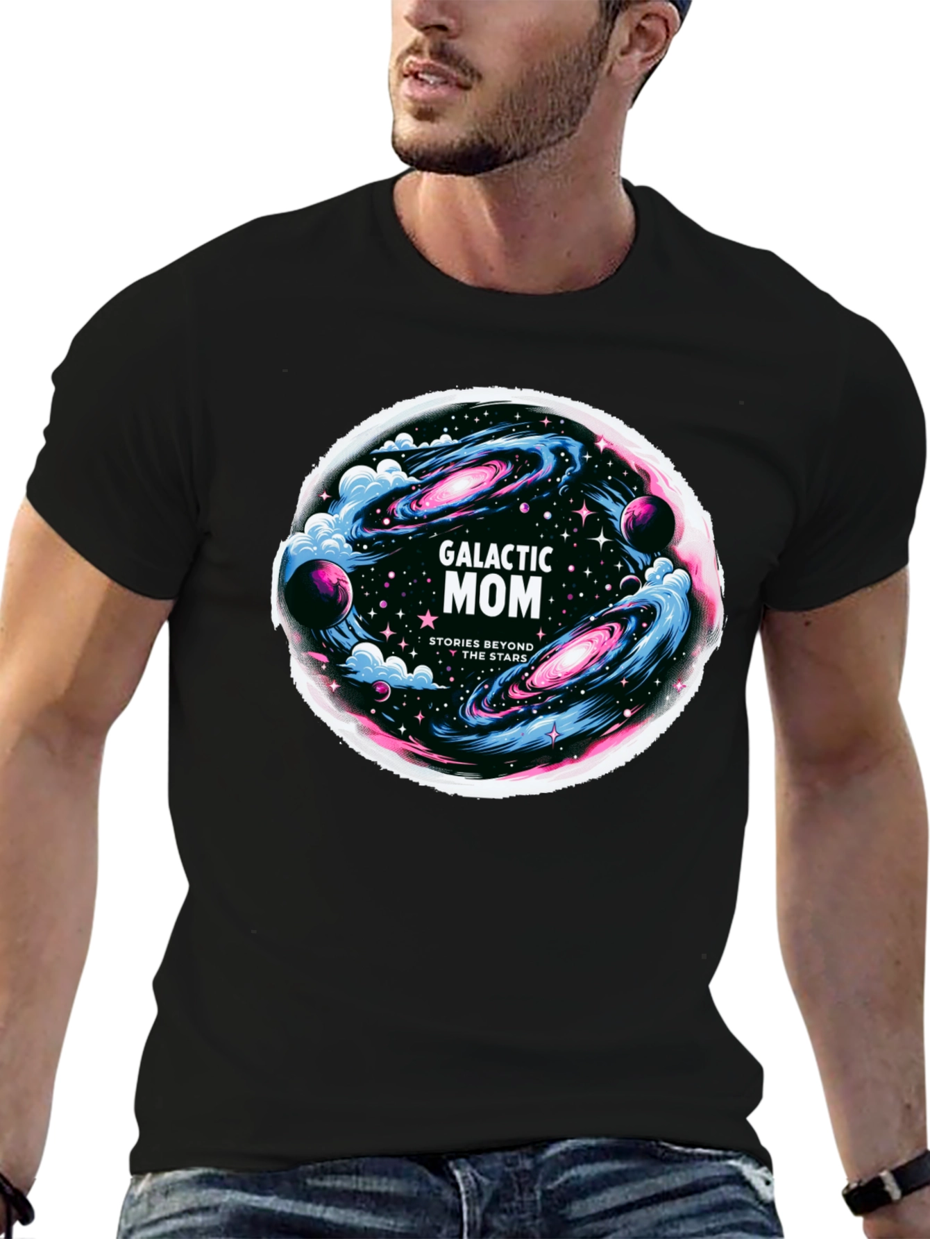 Galactic Mom T-Shirt - Space & Stars Design