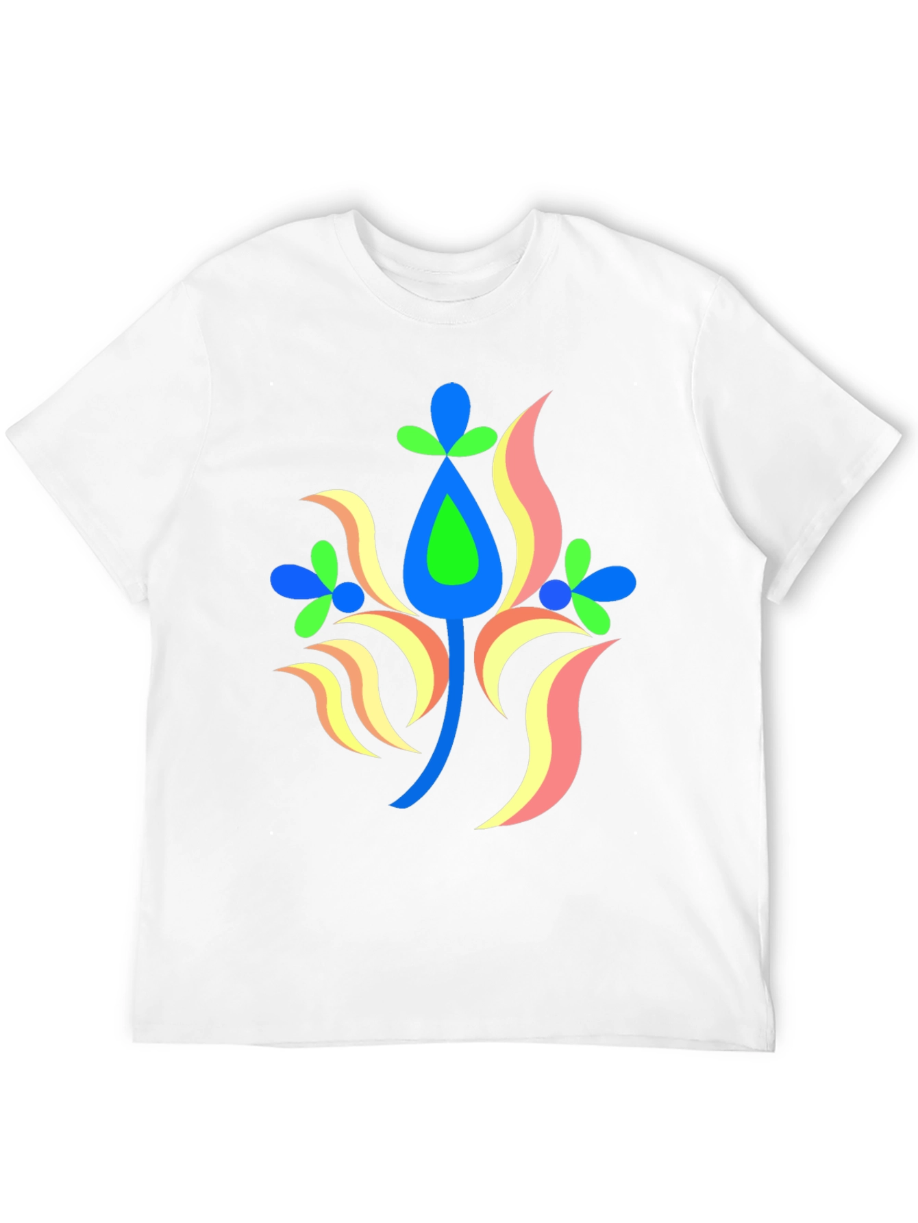 Vibrant Floral Graphic Black T-Shirt