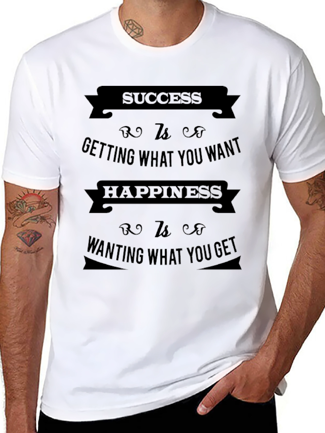 Inspirational Quote Graphic T-Shirt - Success & Happiness