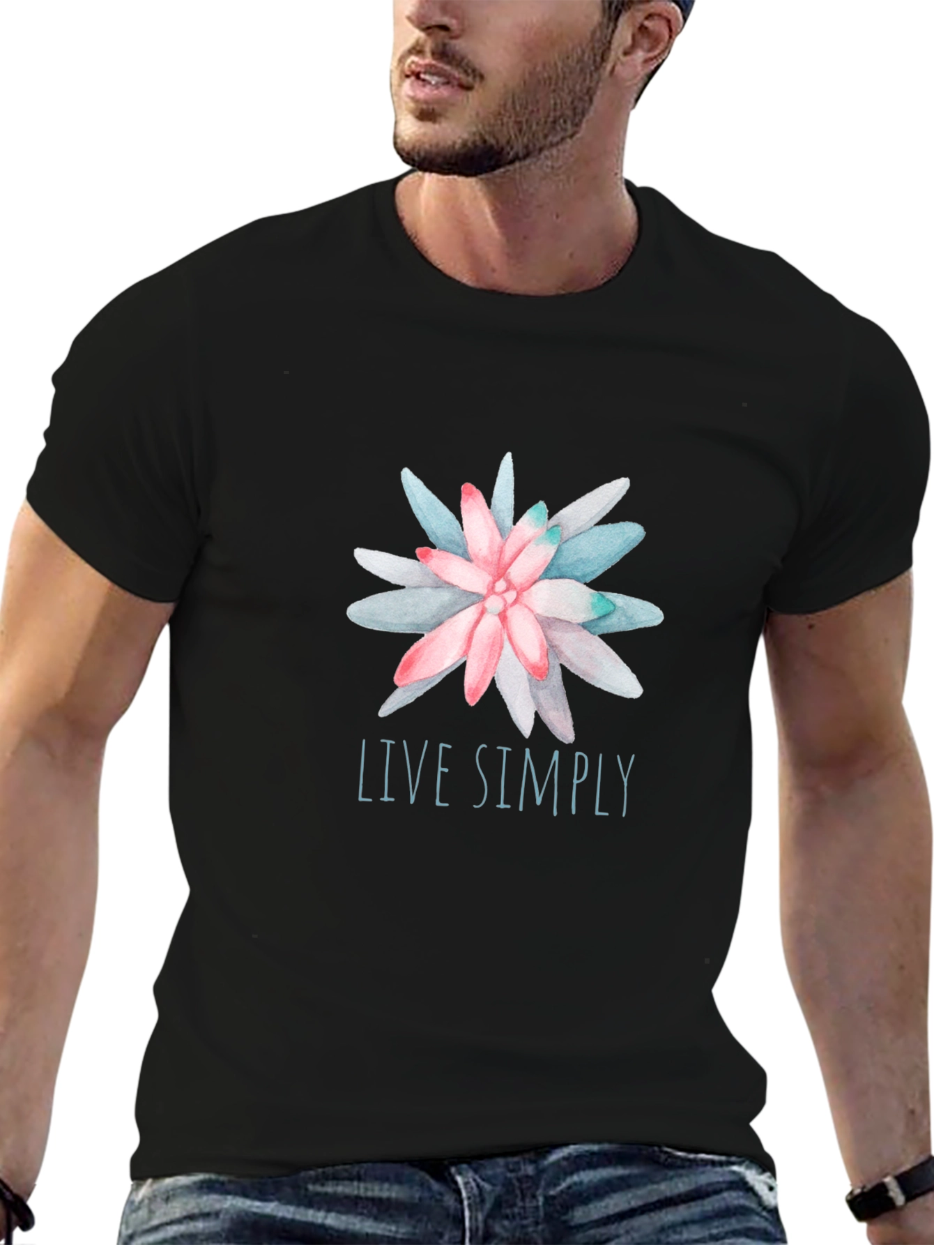 Live Simply Floral Graphic Tee - Relaxed Fit