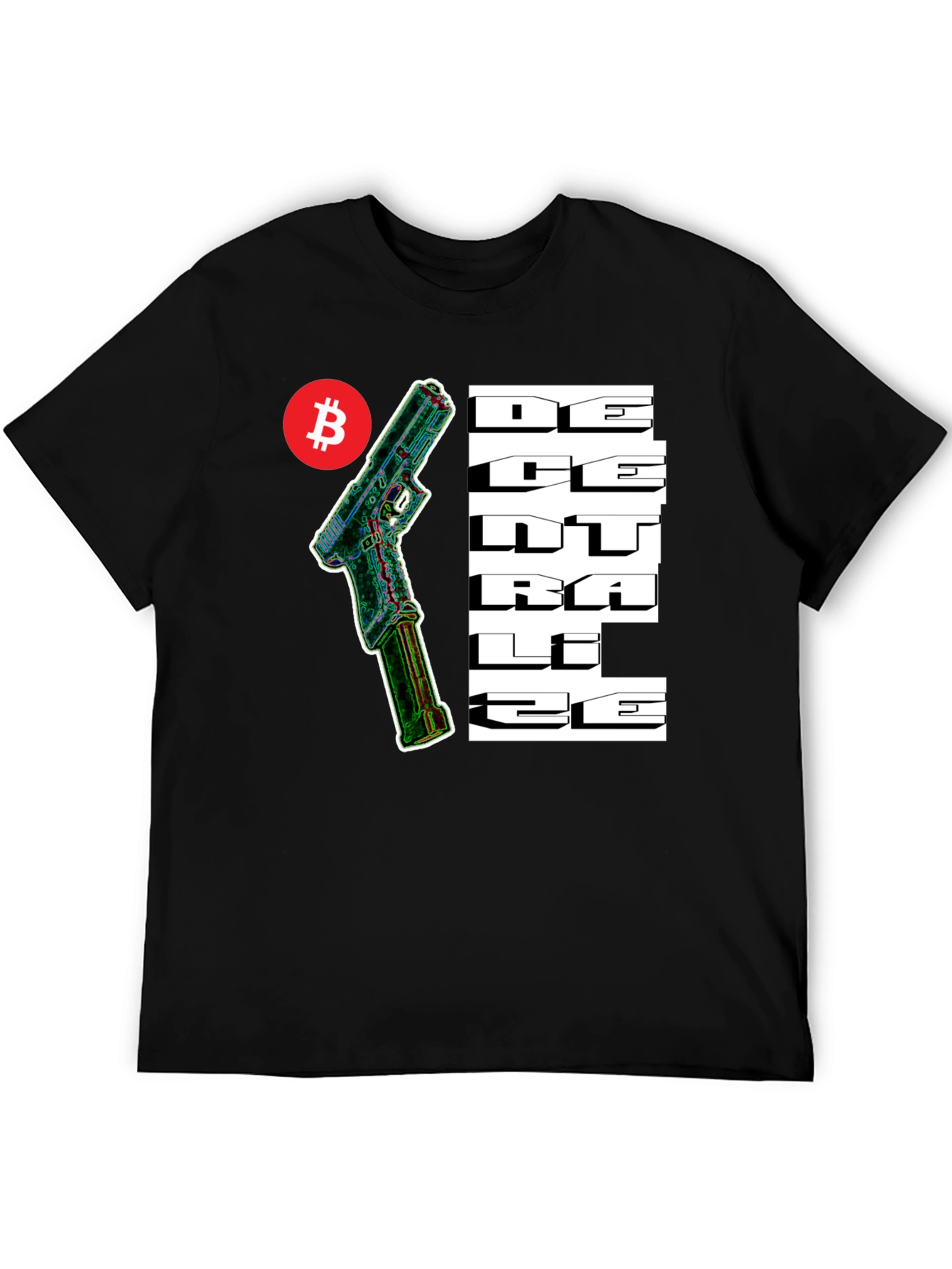 Bitcoin Decentralize Gun T-Shirt