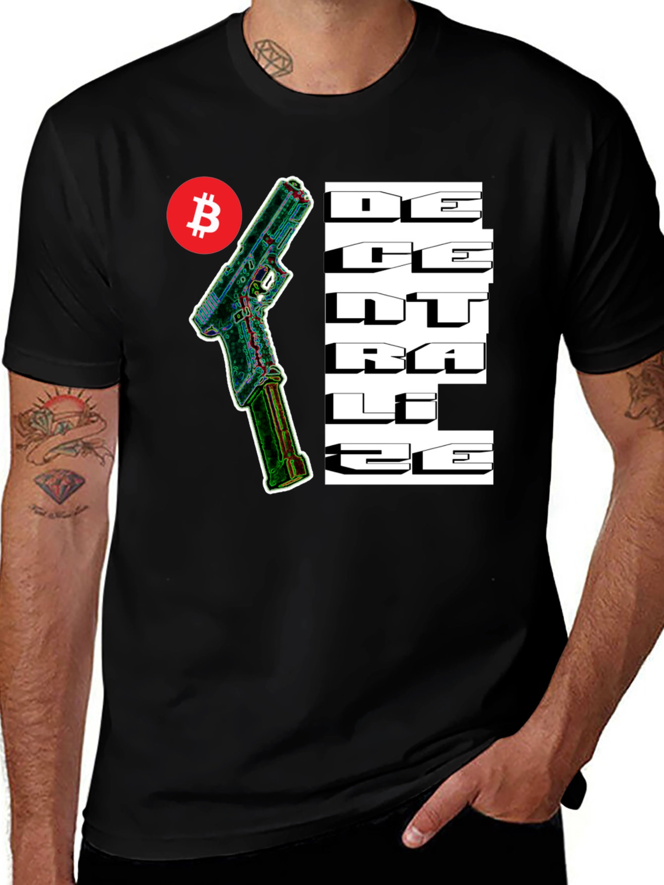 Bitcoin Decentralize Gun T-Shirt