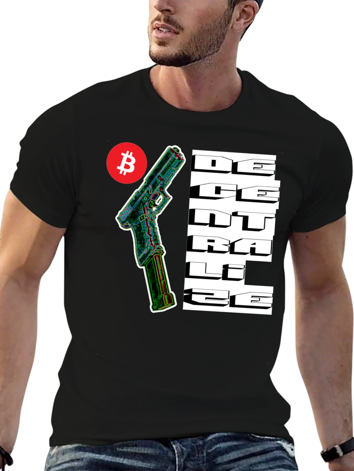 Bitcoin Decentralize Gun T-Shirt