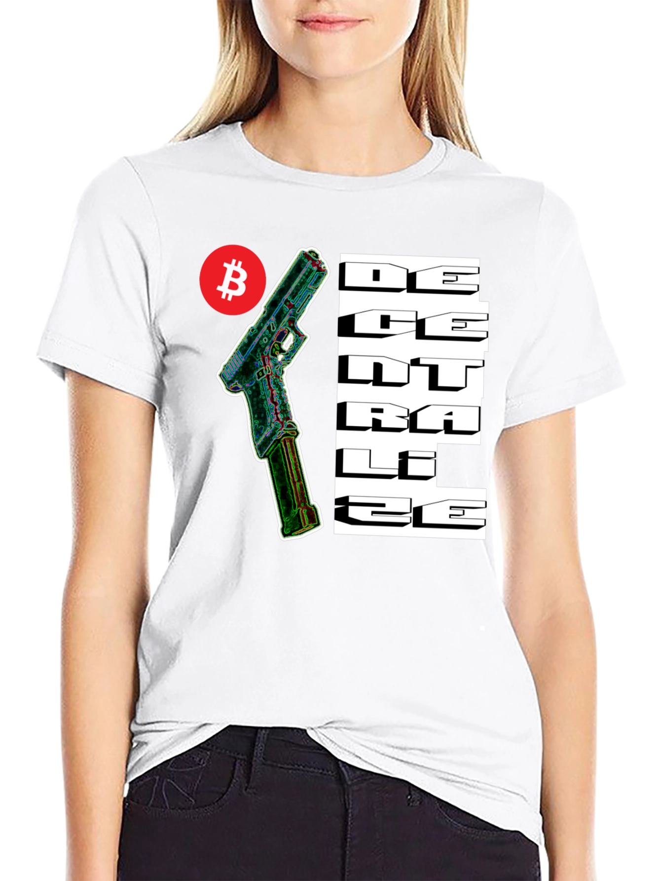 Bitcoin Decentralize Gun T-Shirt