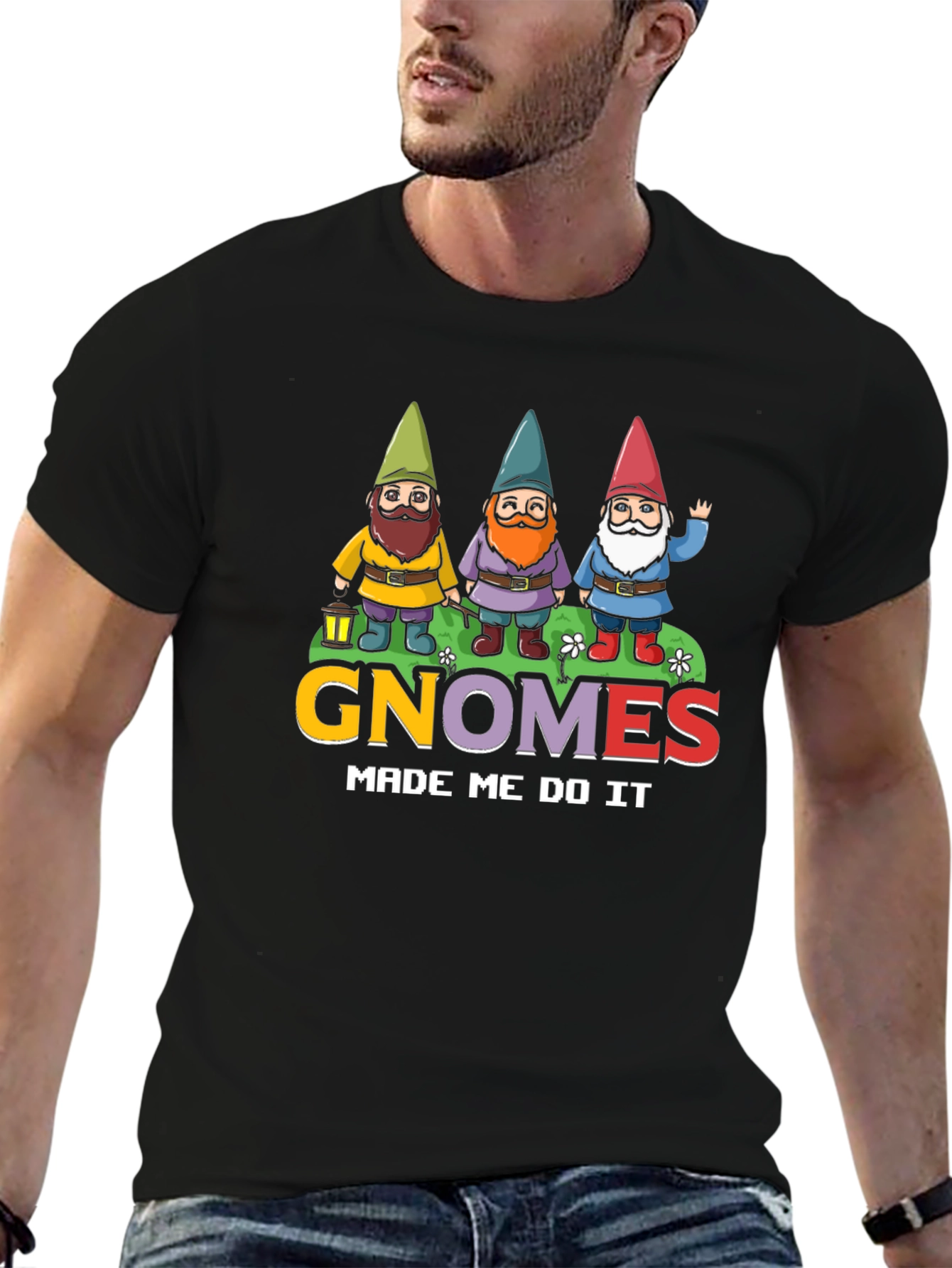 Gnomes Made Me Do It T-Shirt Funny Garden Tee