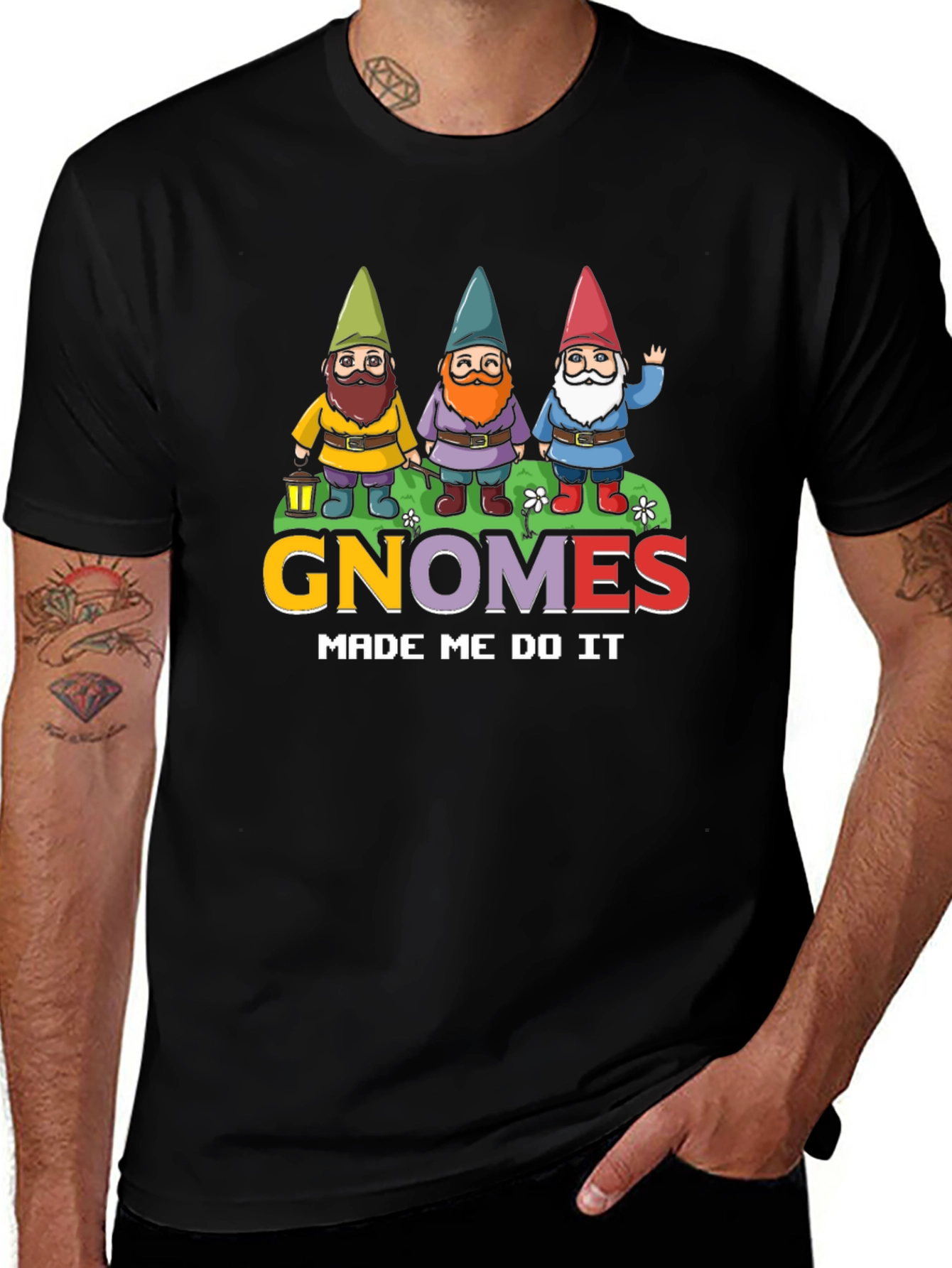 Gnomes Made Me Do It T-Shirt Funny Garden Tee