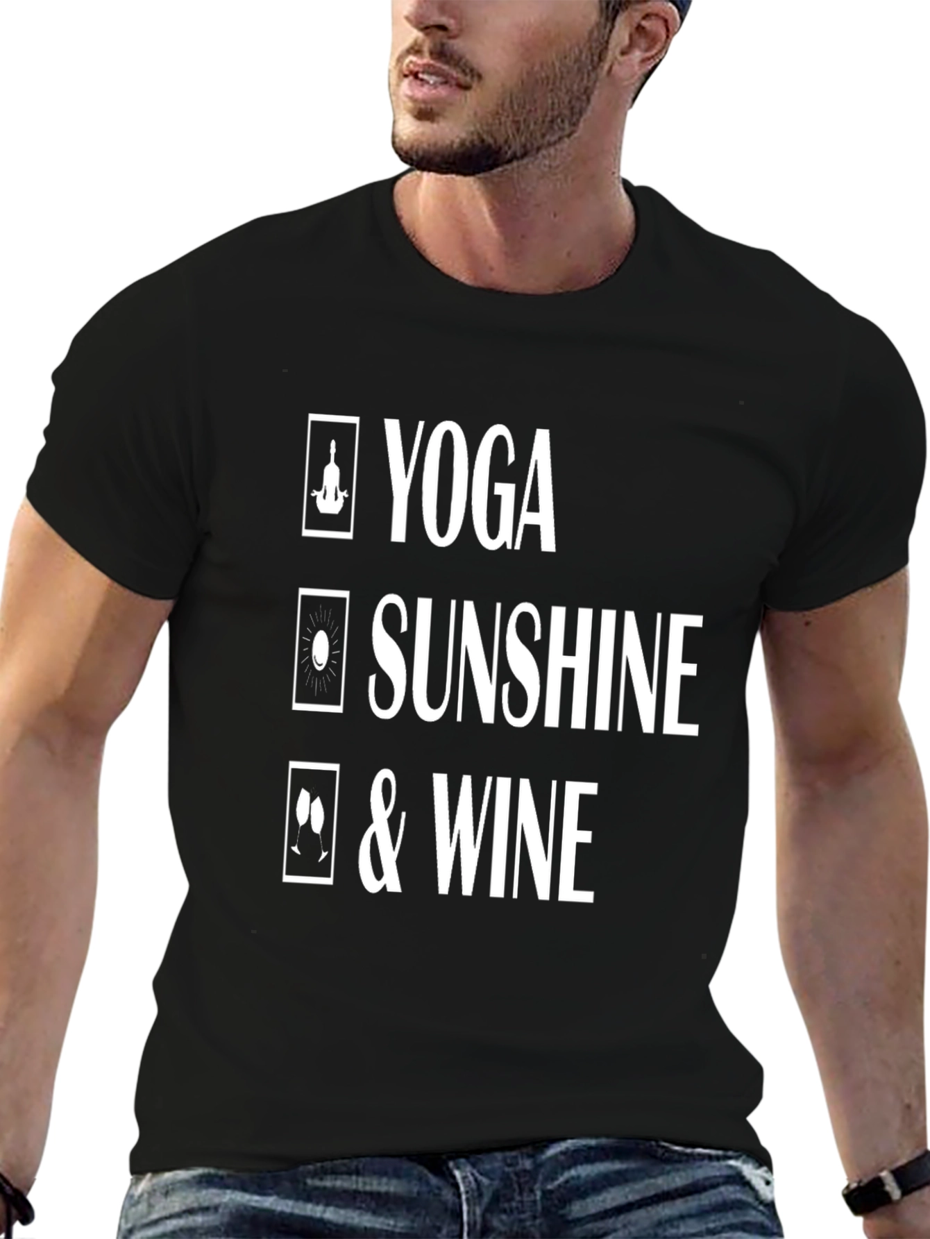 Yoga Sunshine & Wine Graphic T-Shirt