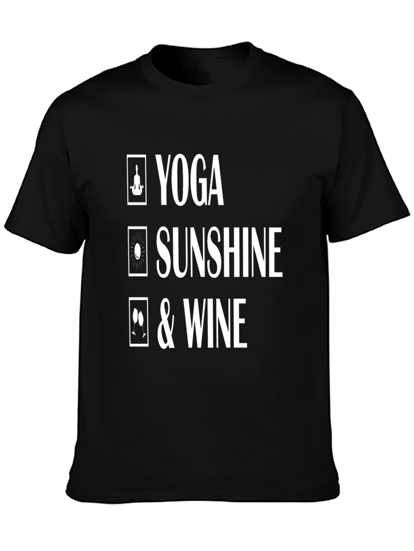 Yoga Sunshine & Wine Graphic T-Shirt
