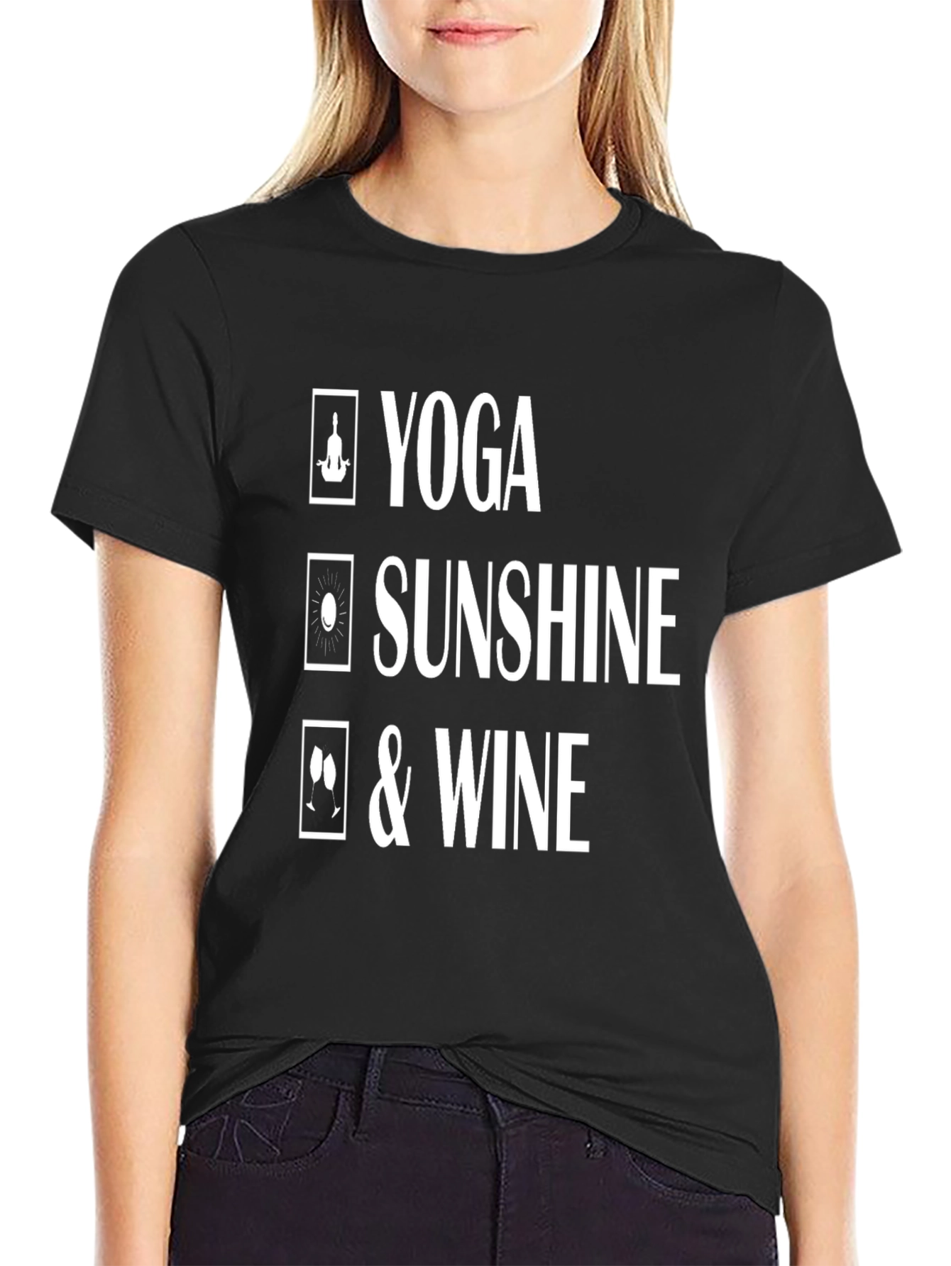 Yoga Sunshine & Wine Graphic T-Shirt