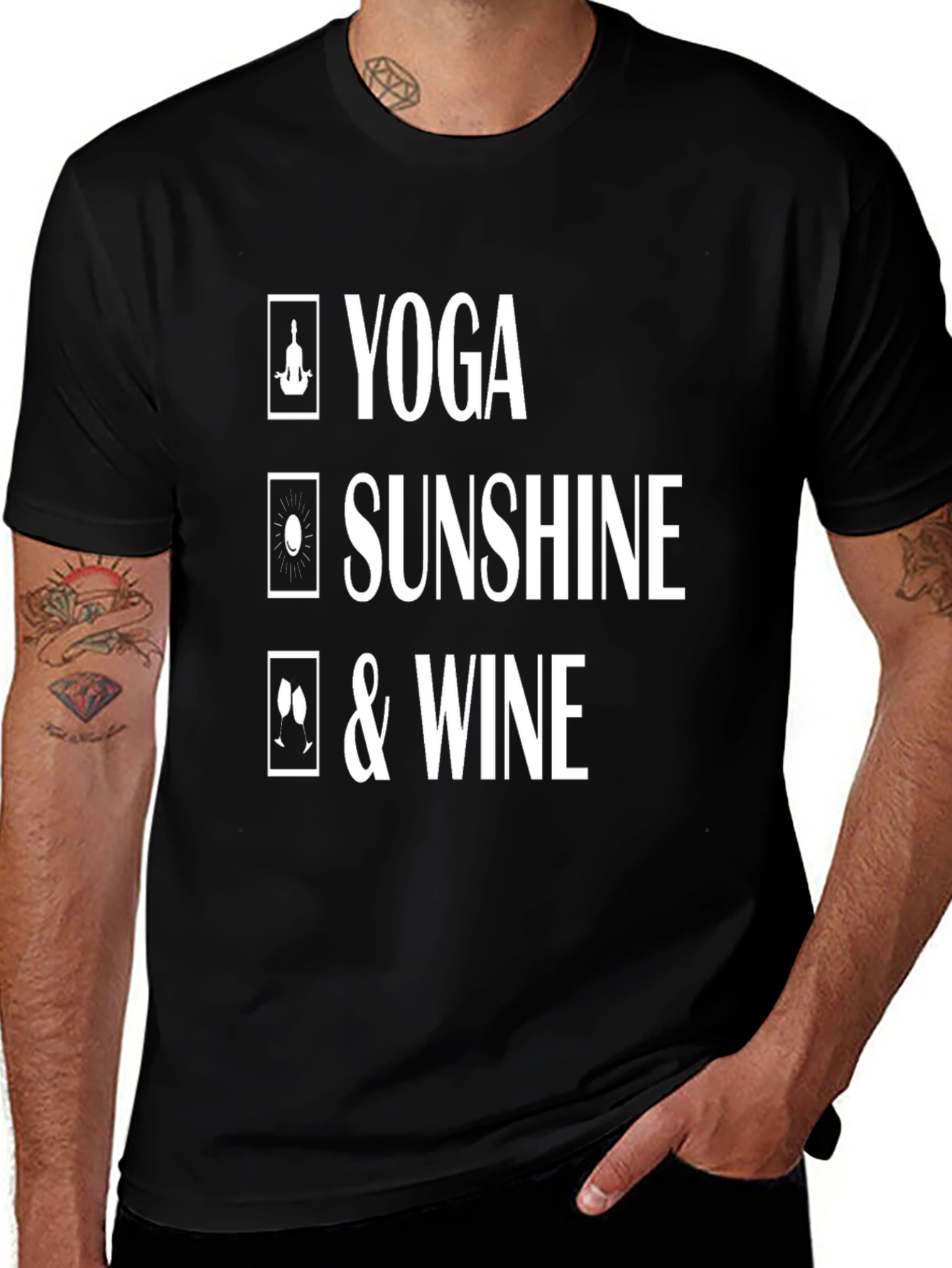 Yoga Sunshine & Wine Graphic T-Shirt