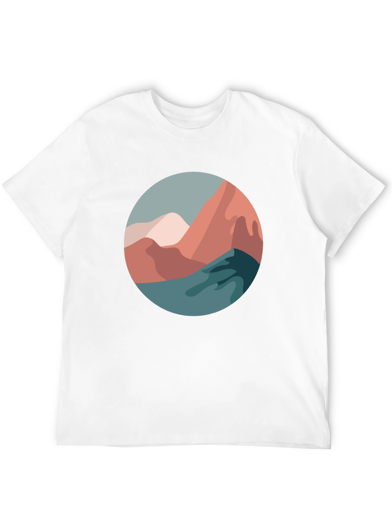Abstract Mountain Scene Graphic Tee
