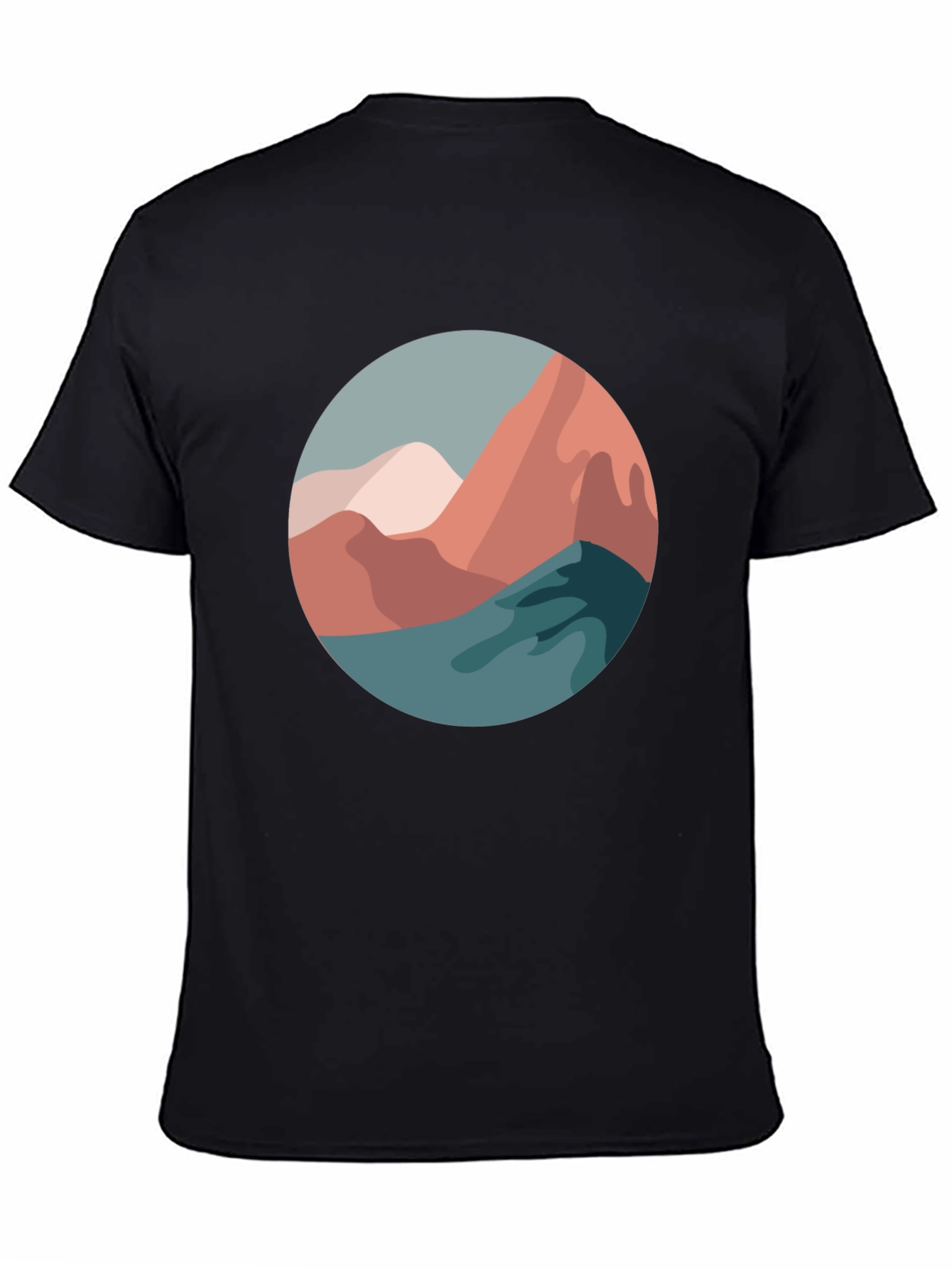 Abstract Mountain Scene Graphic Tee
