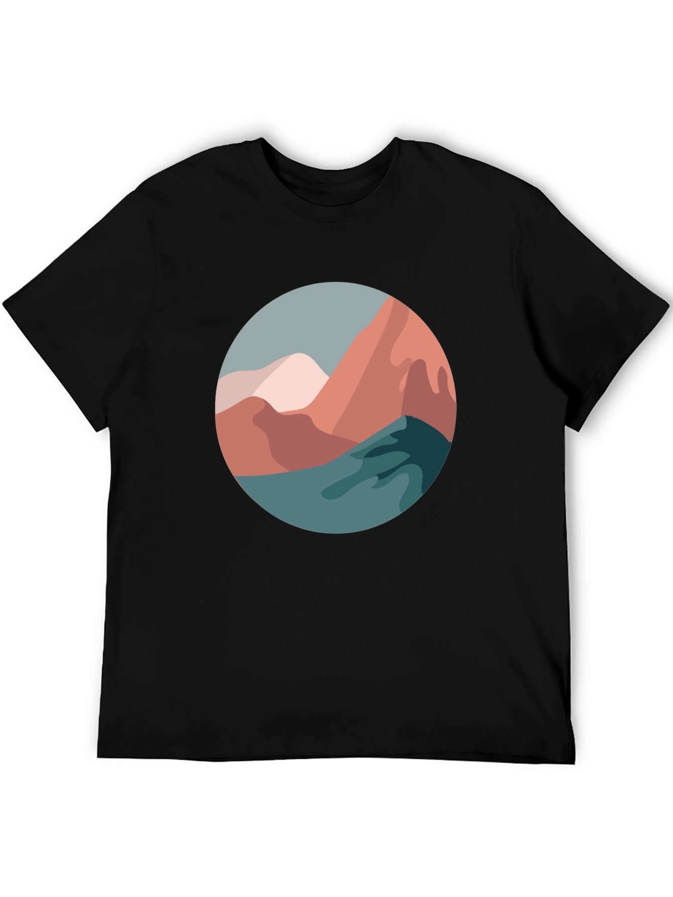 Abstract Mountain Scene Graphic Tee
