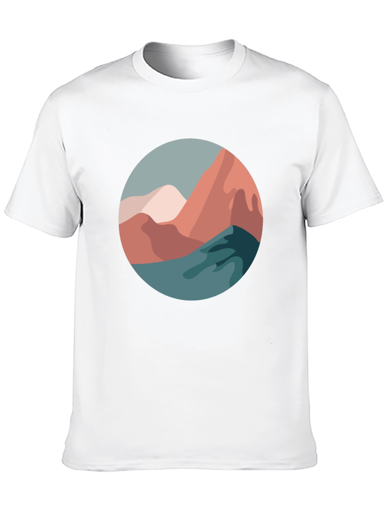 Abstract Mountain Scene Graphic Tee