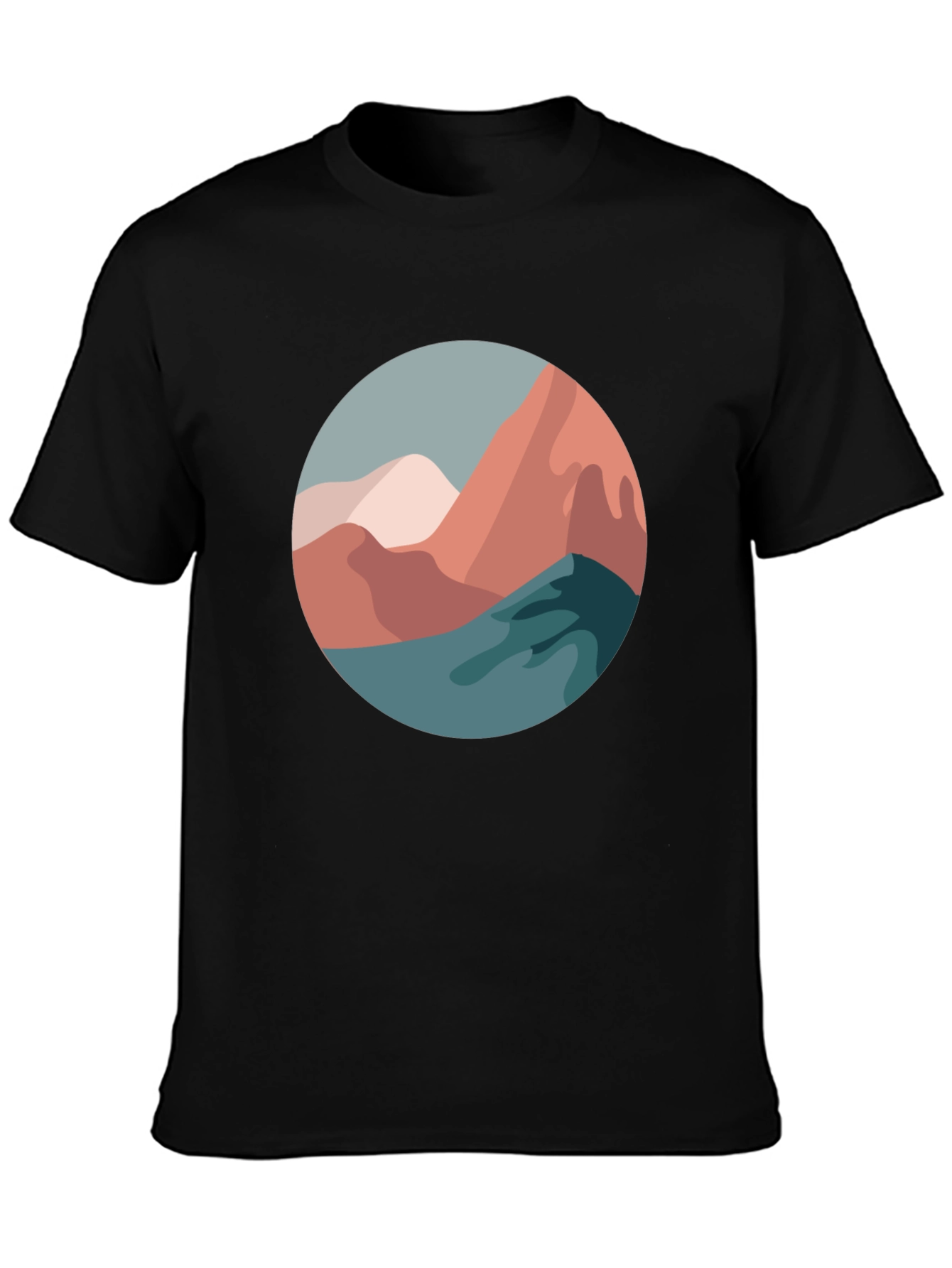 Abstract Mountain Scene Graphic Tee
