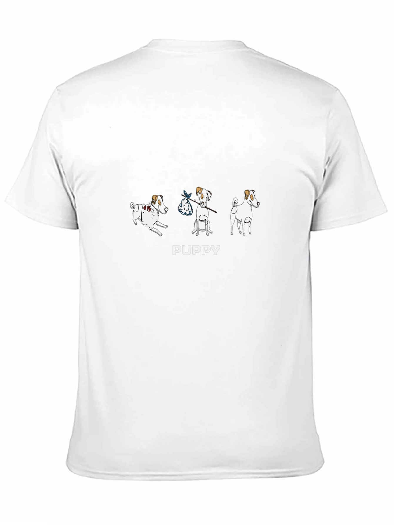 Puppy Dog Graphic Print Black T-Shirt