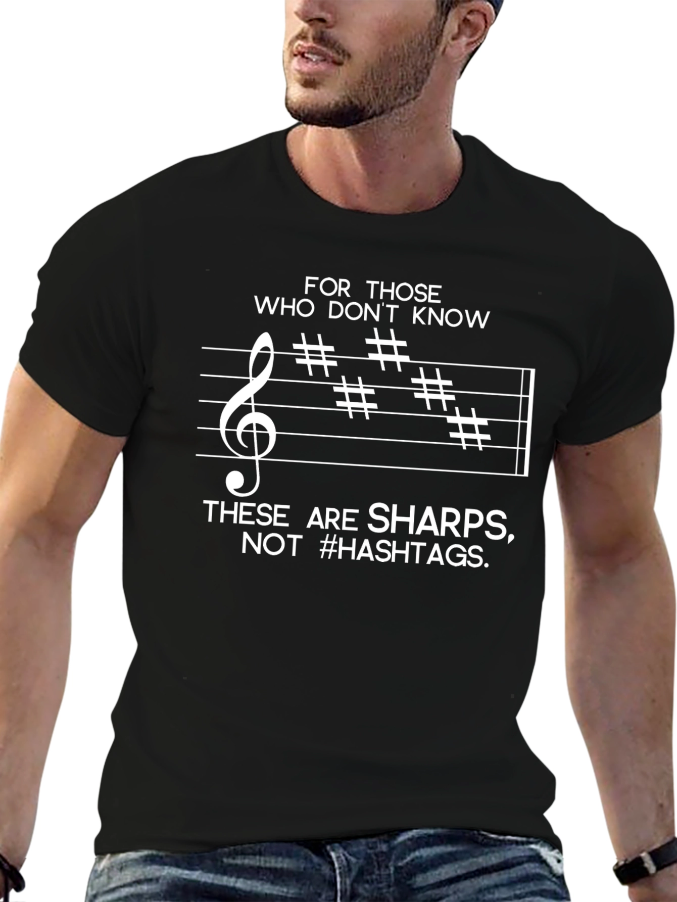 Sharp Musical Note Humor Graphic Tee