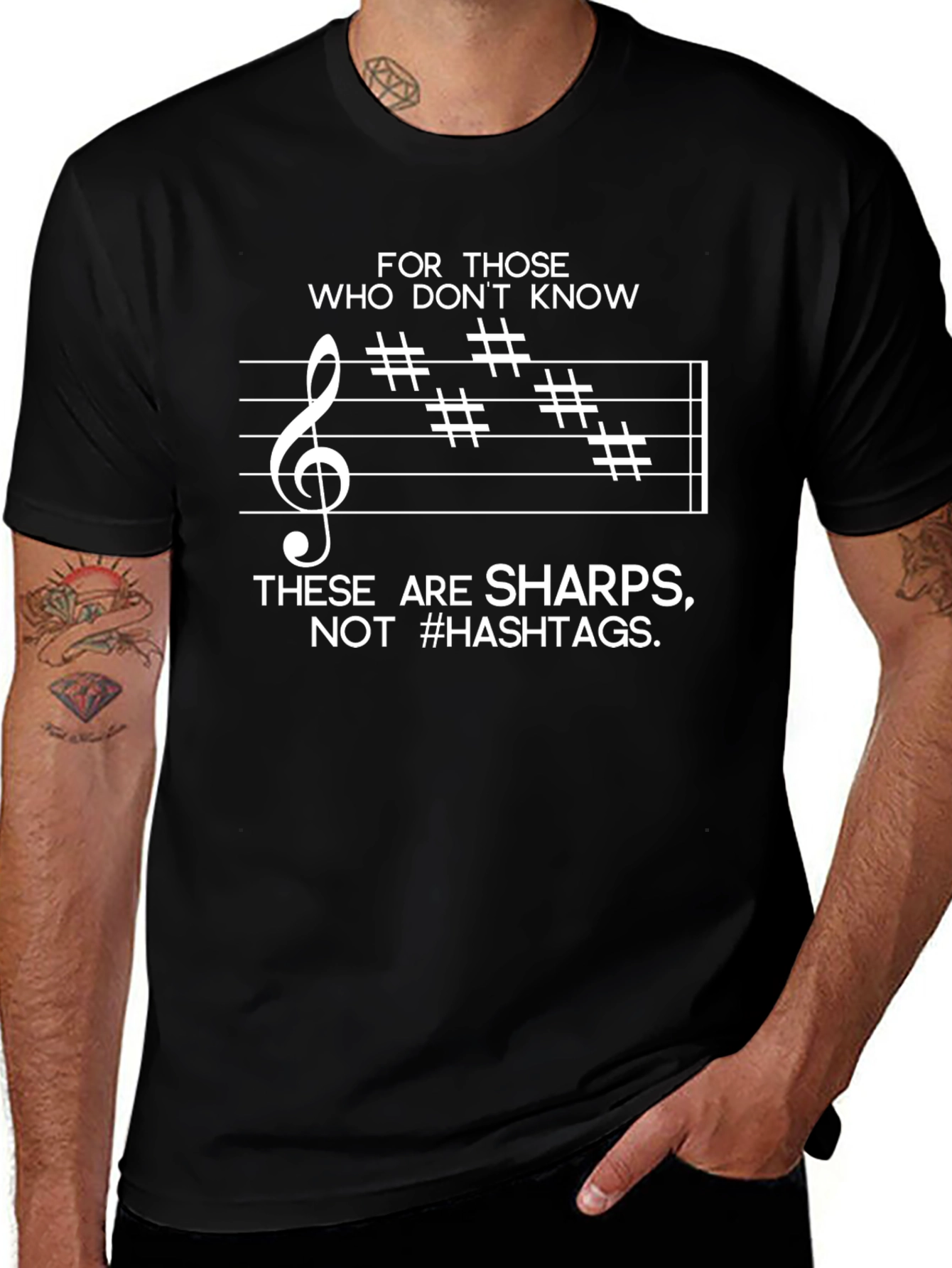 Sharp Musical Note Humor Graphic Tee
