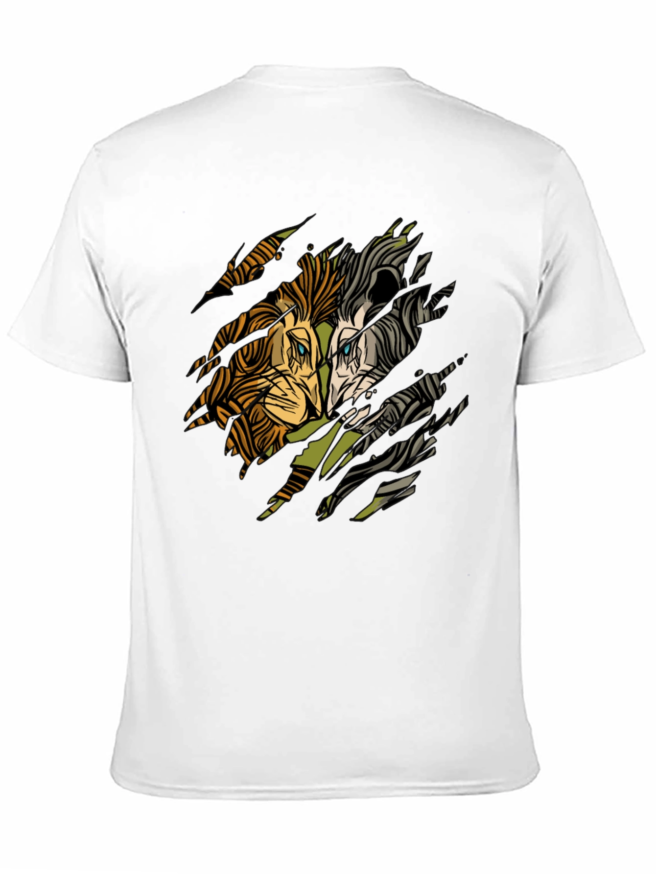 Lion Graphic Print Black Crewneck T-Shirt