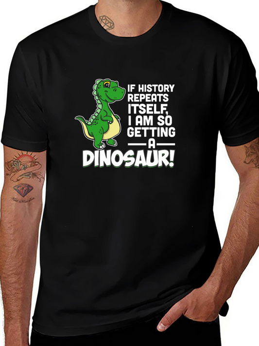 Funny Dinosaur Graphic T-Shirt - History Repeats